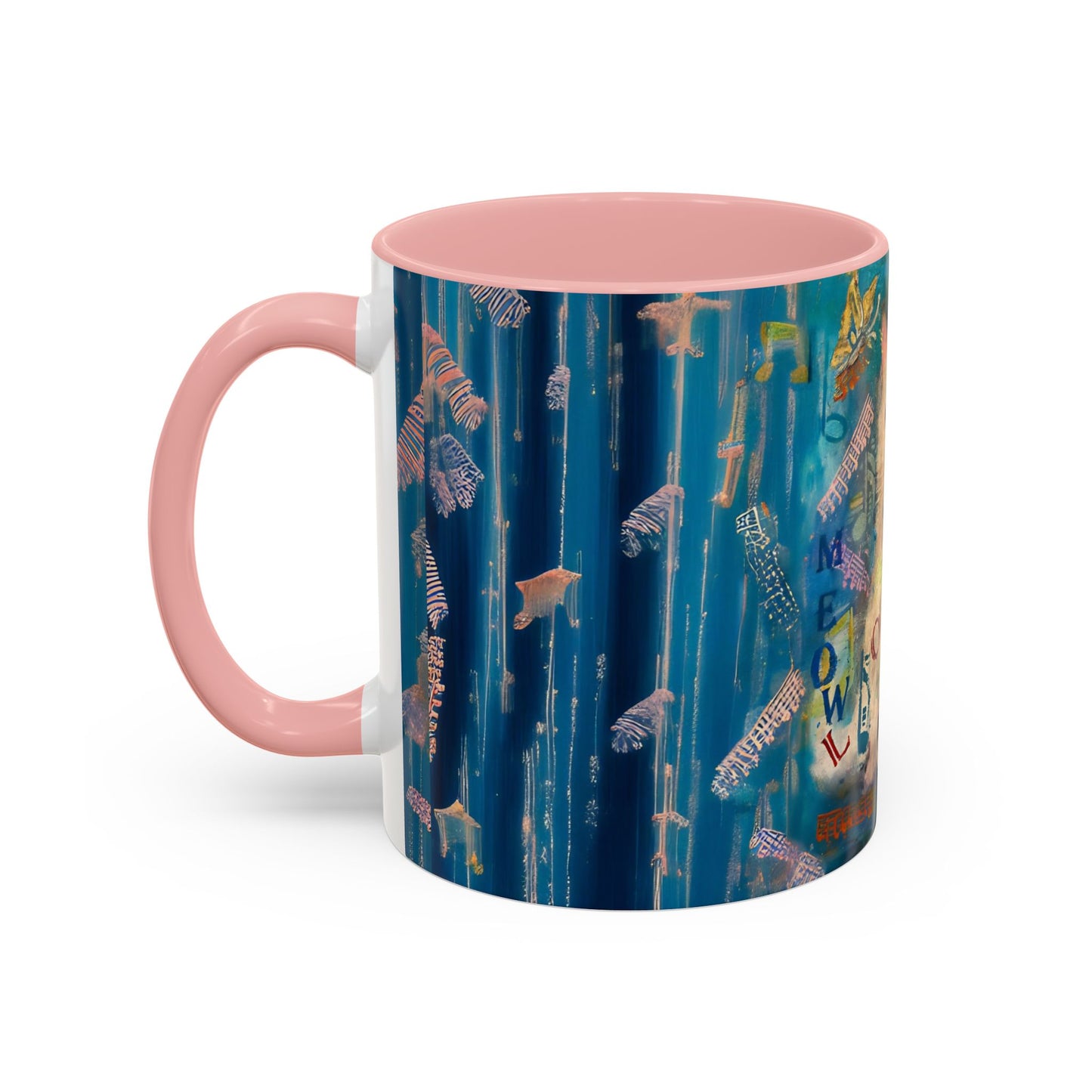 Mug - Lovely White Cat Love Art Accent Coffee Mug (11, 15oz)