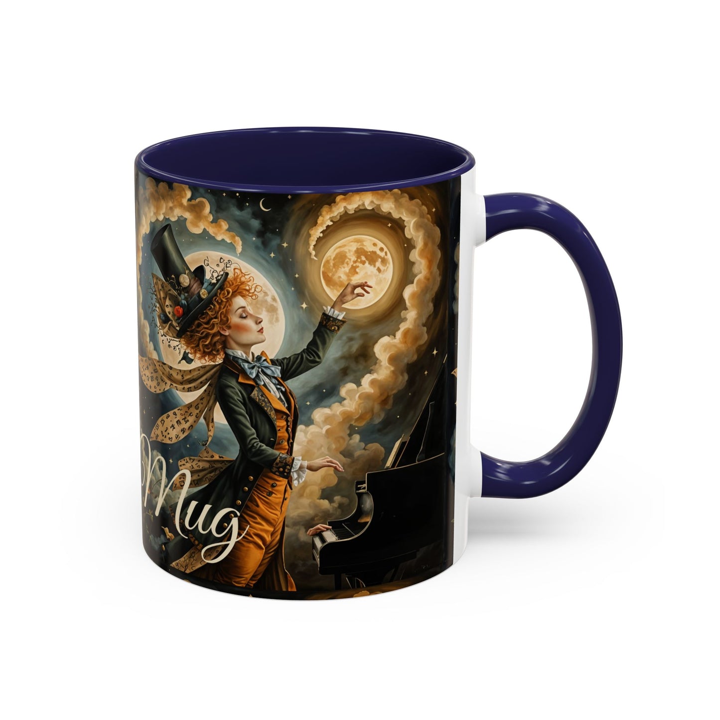 Coffee Mug - Whimsical Mad Hatter Playing Piano Art