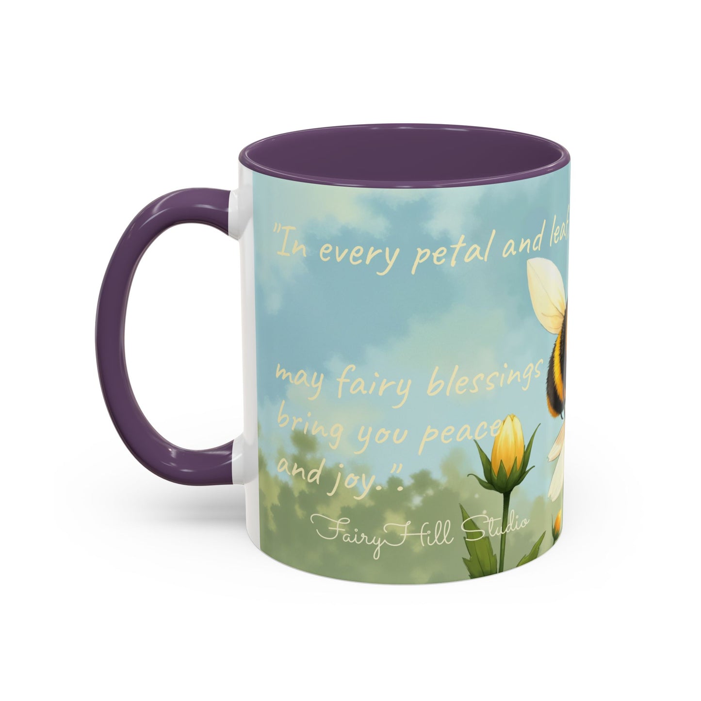 Garden Honey Bee-Themed Coffee Mug - 11 & 15oz Accent Mug for Fairy Lovers