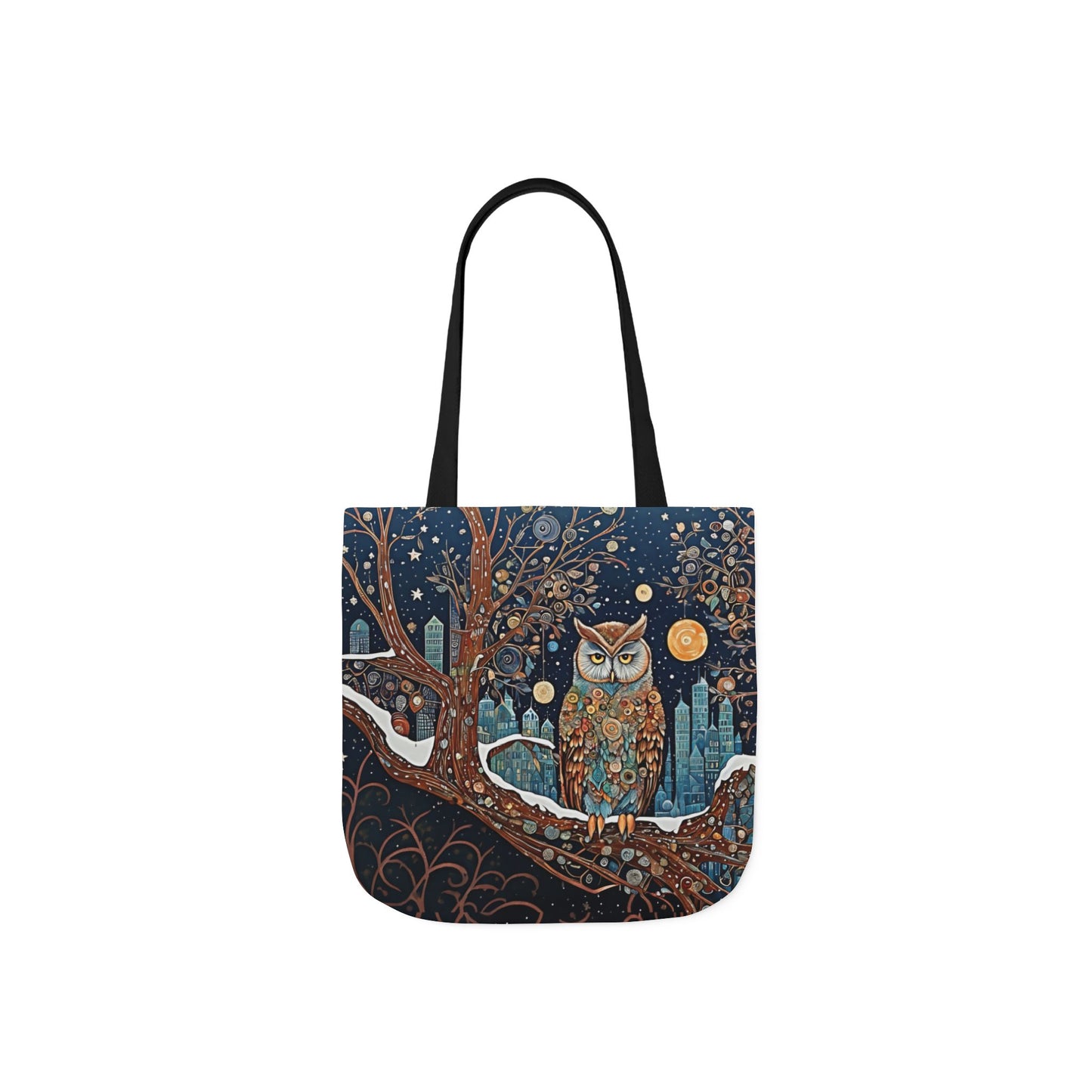 Colorful Night Owl-Inspired Canvas Tote Bag - Perfect for Beach Days, Eco-Friendly Shopping, and Summer Fun!