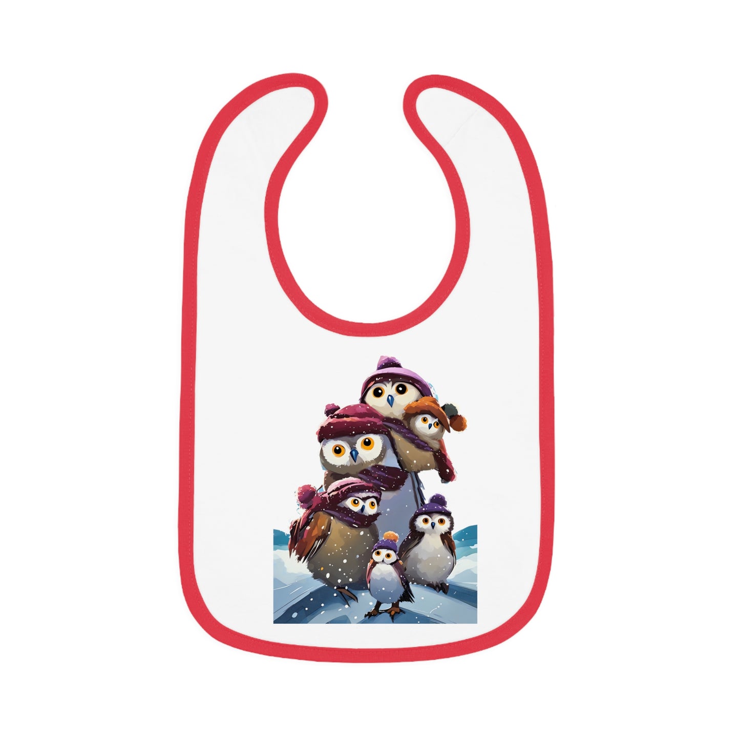 Bib - Penguin Family in Winter Snow Holiday Art