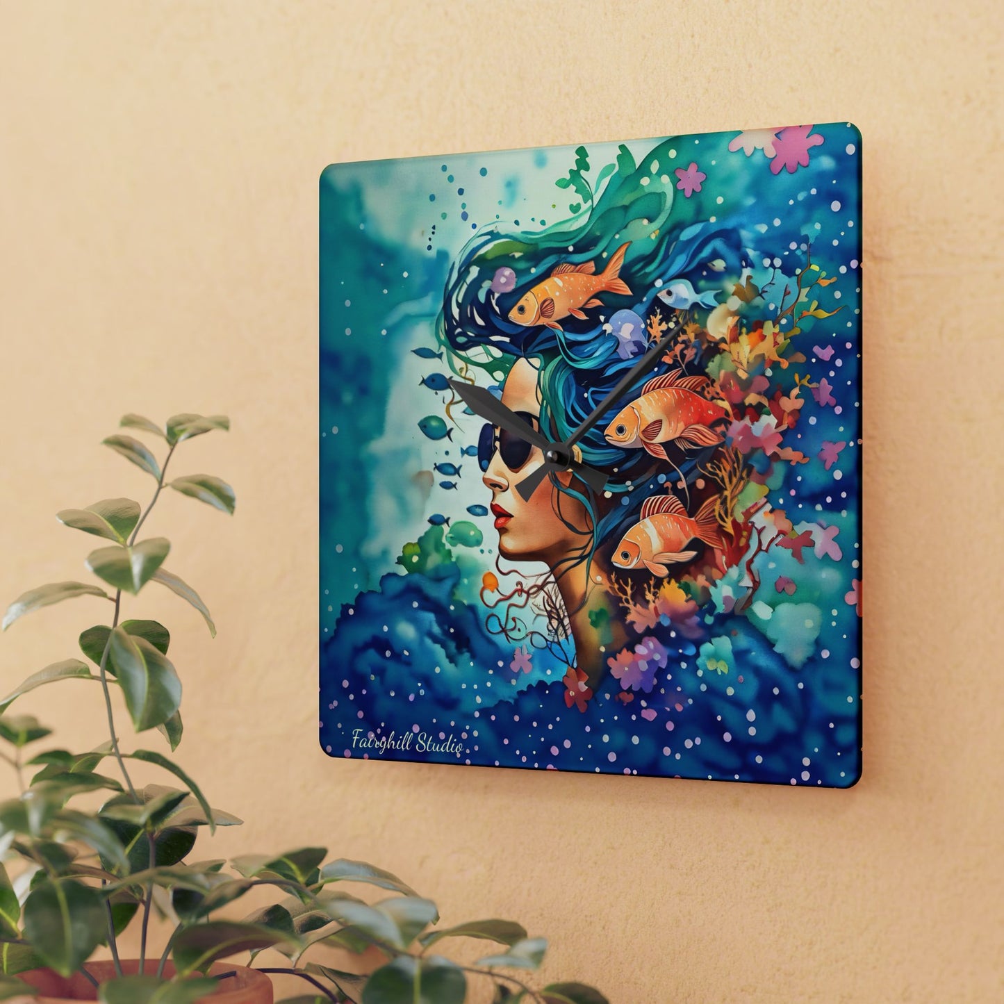 Ocean Mindfulness   Acrylic Wall Clock