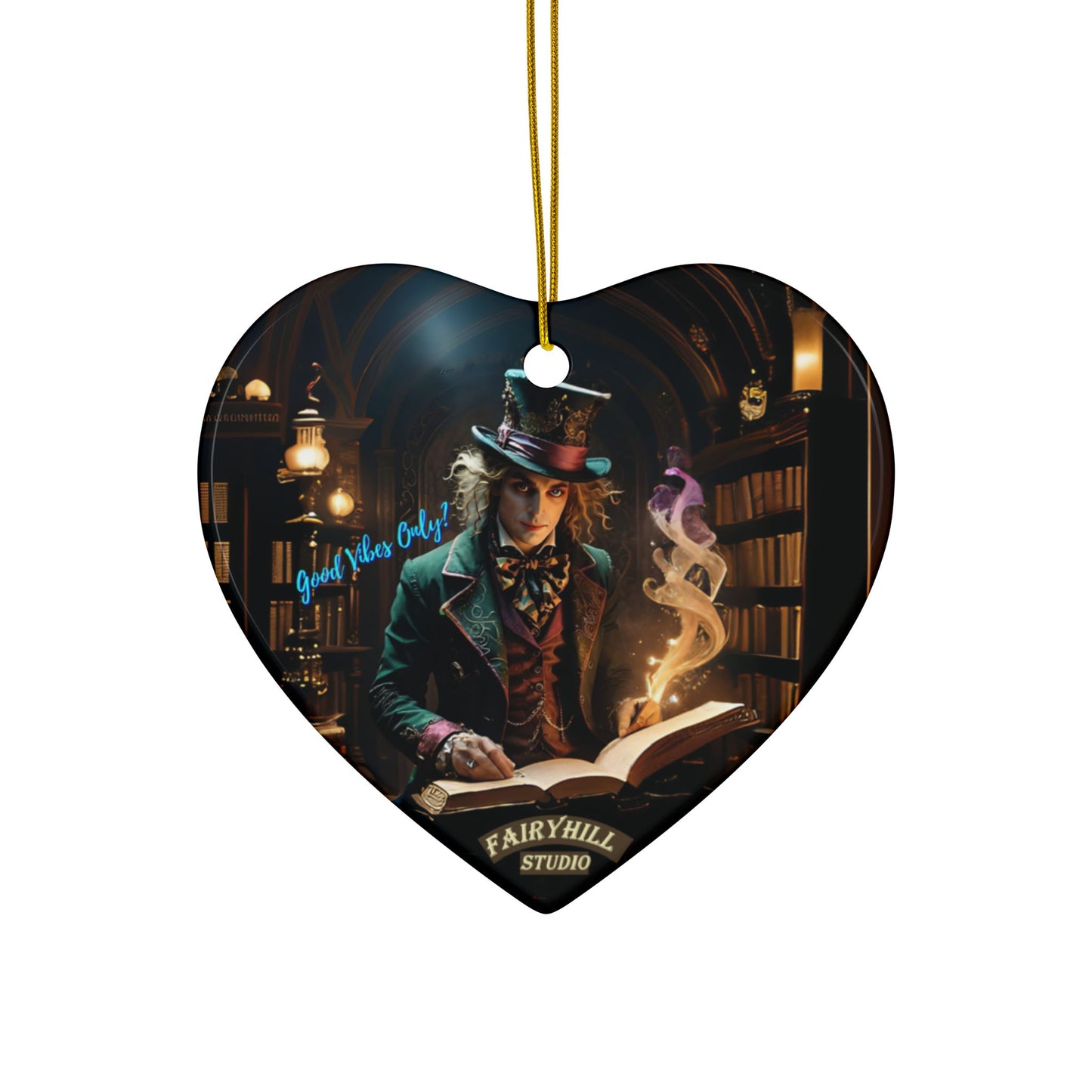 "Good Vibes Only "Ceramic Christmas Ornaments by Fairy Hill Studio