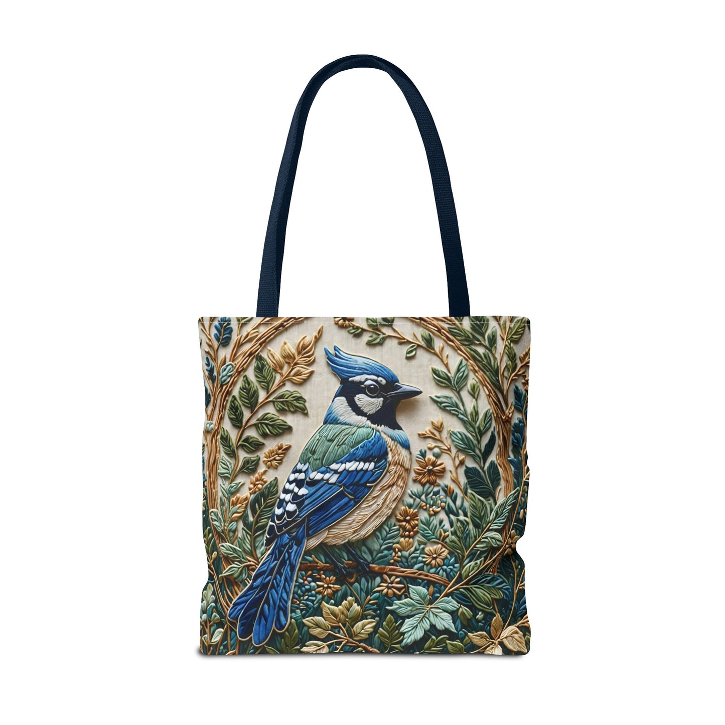 Designer Tote Bag - Blue Jay Bird William Morris Inspired | Eco-Friendly Shopping Bag