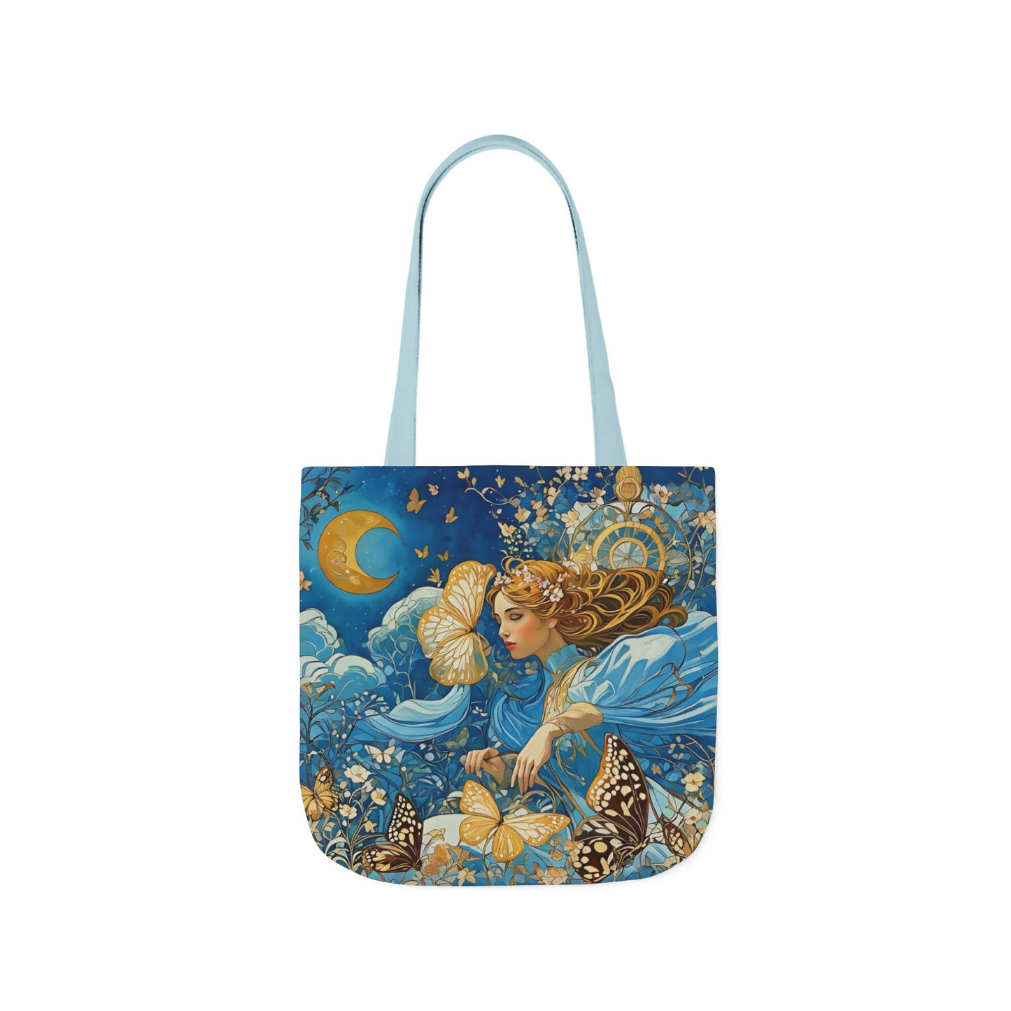 Colorful Moon Goddess-Inspired Canvas Tote Bag - Perfect for Beach Days, Eco-Friendly Shopping, and Summer Fun!