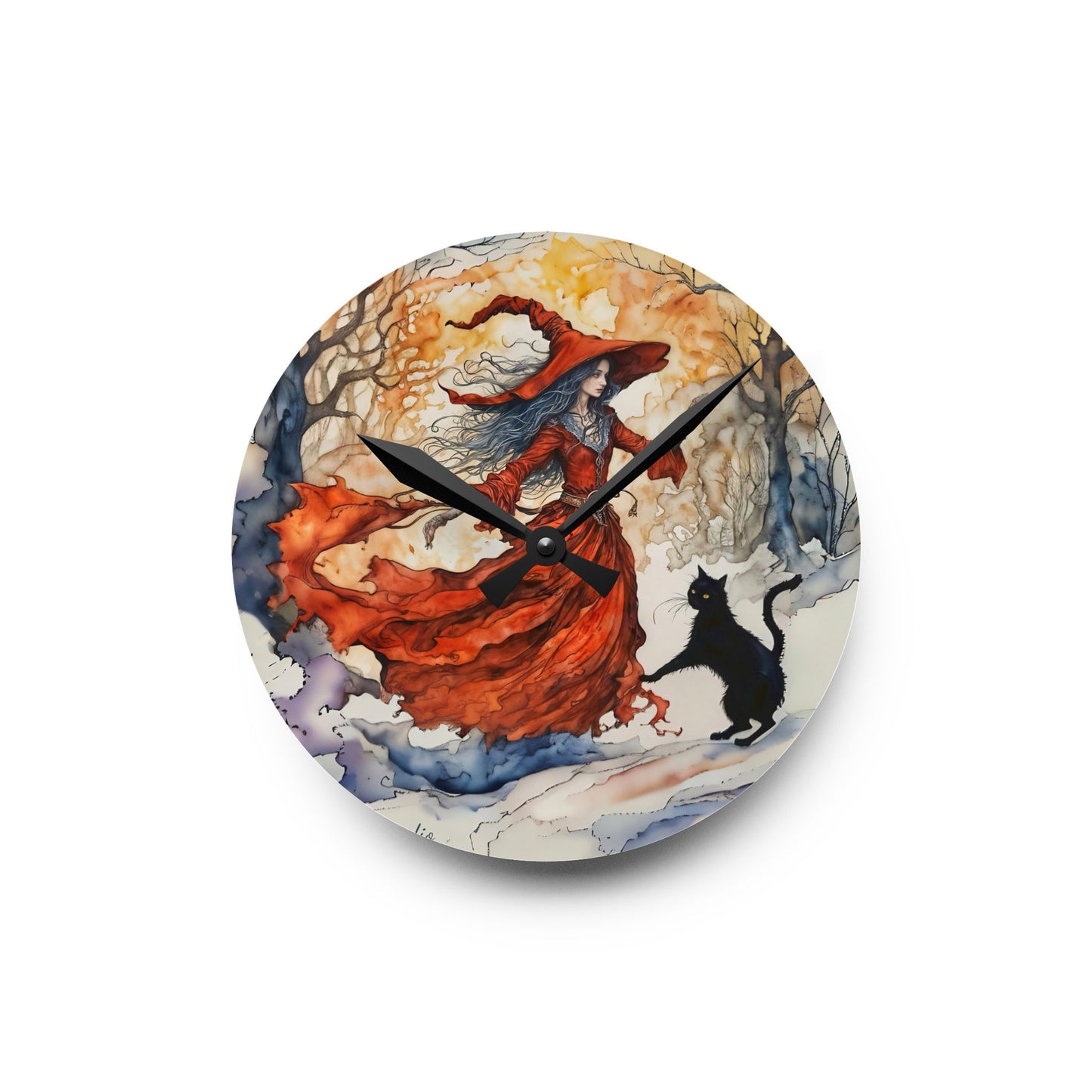 Crimson witch - by Fairyhill Studio  Wall clock  Gift   Acrylic Wall Clock