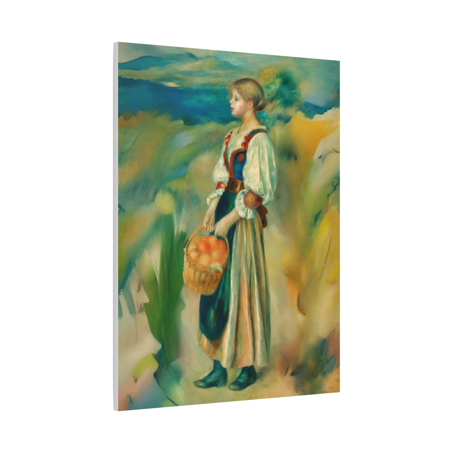 Canvas Print - Girl with a Basket of Oranges Art by Auguste Renoir