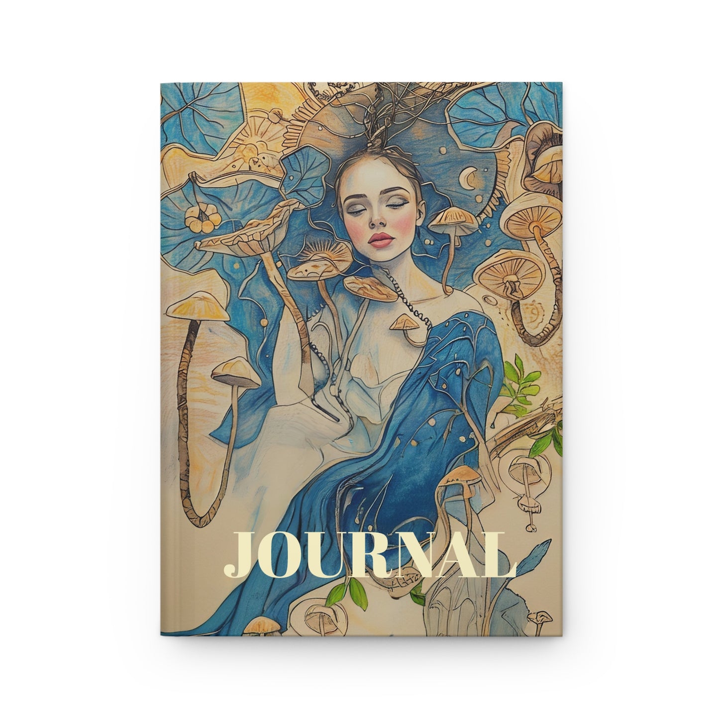 Mushroom art Mindful  Journal Hardcover