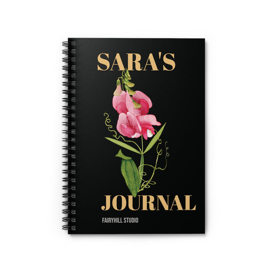 Spiral Notebook - Personalized Pink Flowers Ruled Line Journal