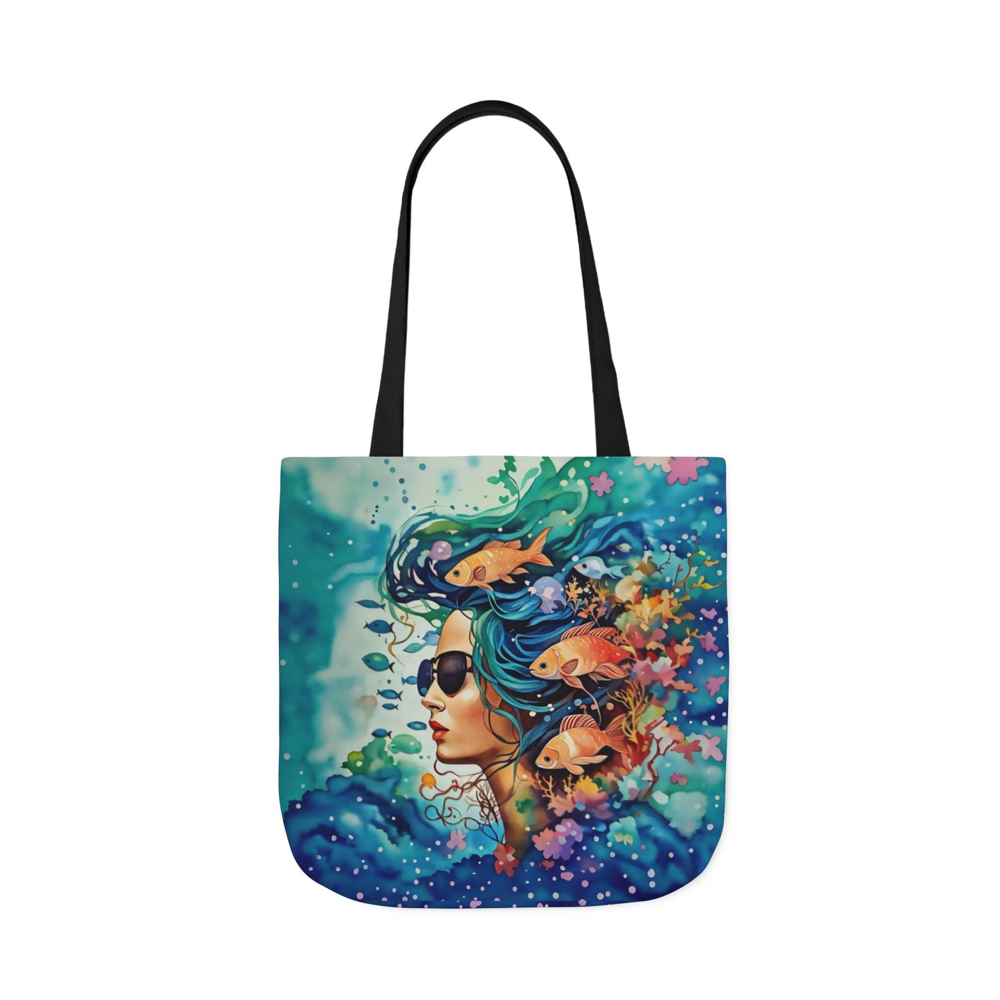 Colorful Ocean-Inspired Canvas Tote Bag - Perfect for Beach Days, Eco-Friendly Shopping, and Summer Fun!