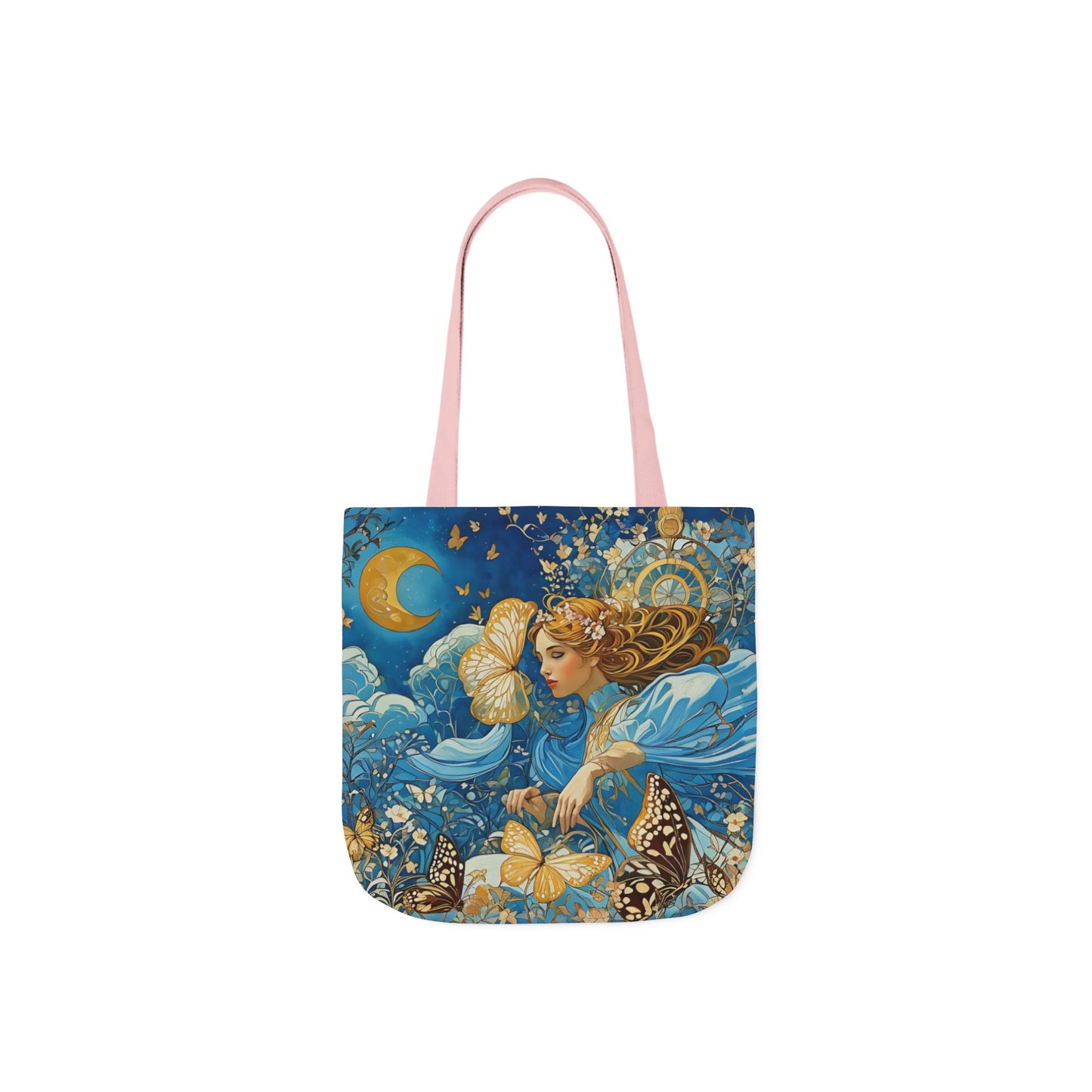 Colorful Moon Goddess-Inspired Canvas Tote Bag - Perfect for Beach Days, Eco-Friendly Shopping, and Summer Fun!
