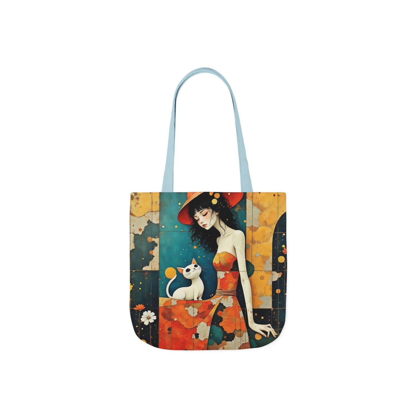 Colorful Cat -Inspired Canvas Tote Bag - Perfect for Beach Days, Eco-Friendly Shopping, and Summer Fun!
