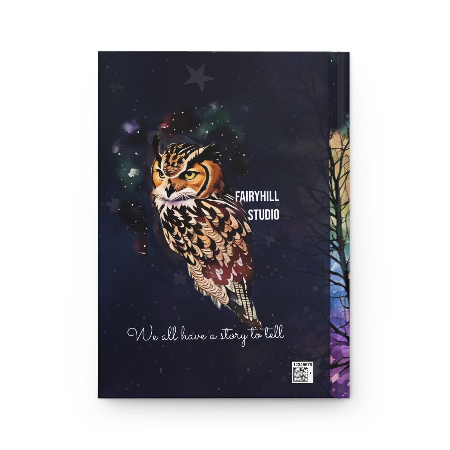 Matte Hardcover Journal - Night Owl Spirit Animal Art Design