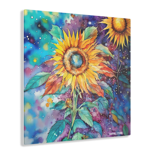 Art Acrylic Prints -Sun Flowers watercolor Art