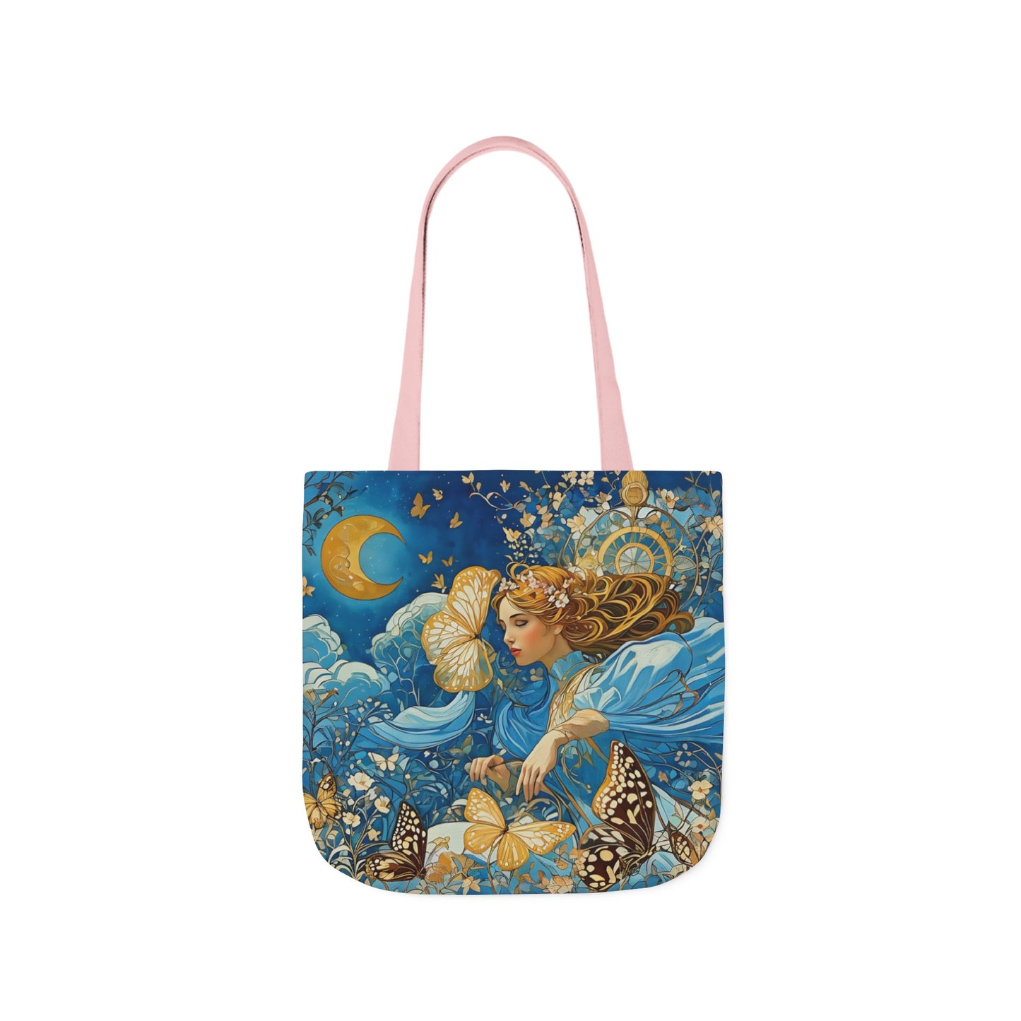 Colorful Moon Goddess-Inspired Canvas Tote Bag - Perfect for Beach Days, Eco-Friendly Shopping, and Summer Fun!