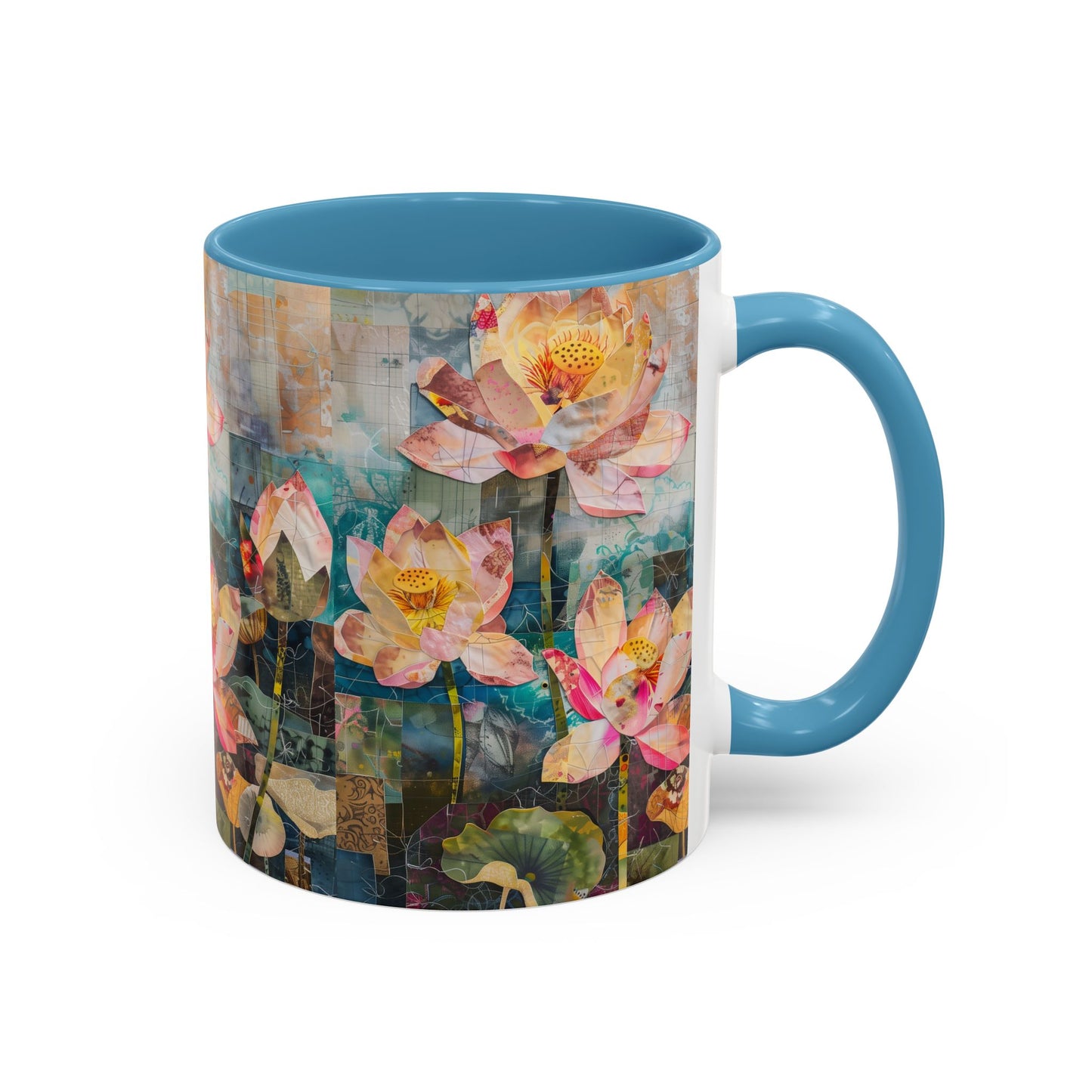 Mug - Pink Water Lilies Pond Watercolor Art by Fairyhill Studio - 11oz