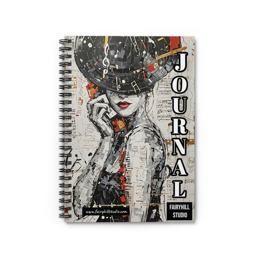 Spiral Notebook Pop Star with red phone Journal - Ruled Line