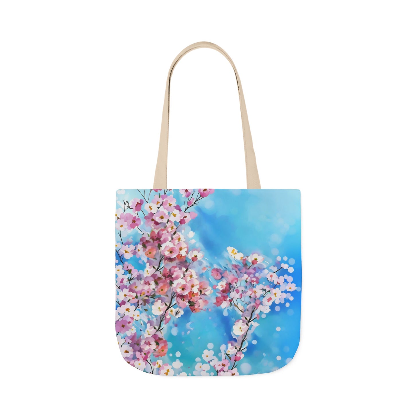 Colorful FairyHill Studio Sakura flowers Canvas Tote Bag - Perfect for Beach Days, Eco-Friendly Shopping, and Summer Fun!