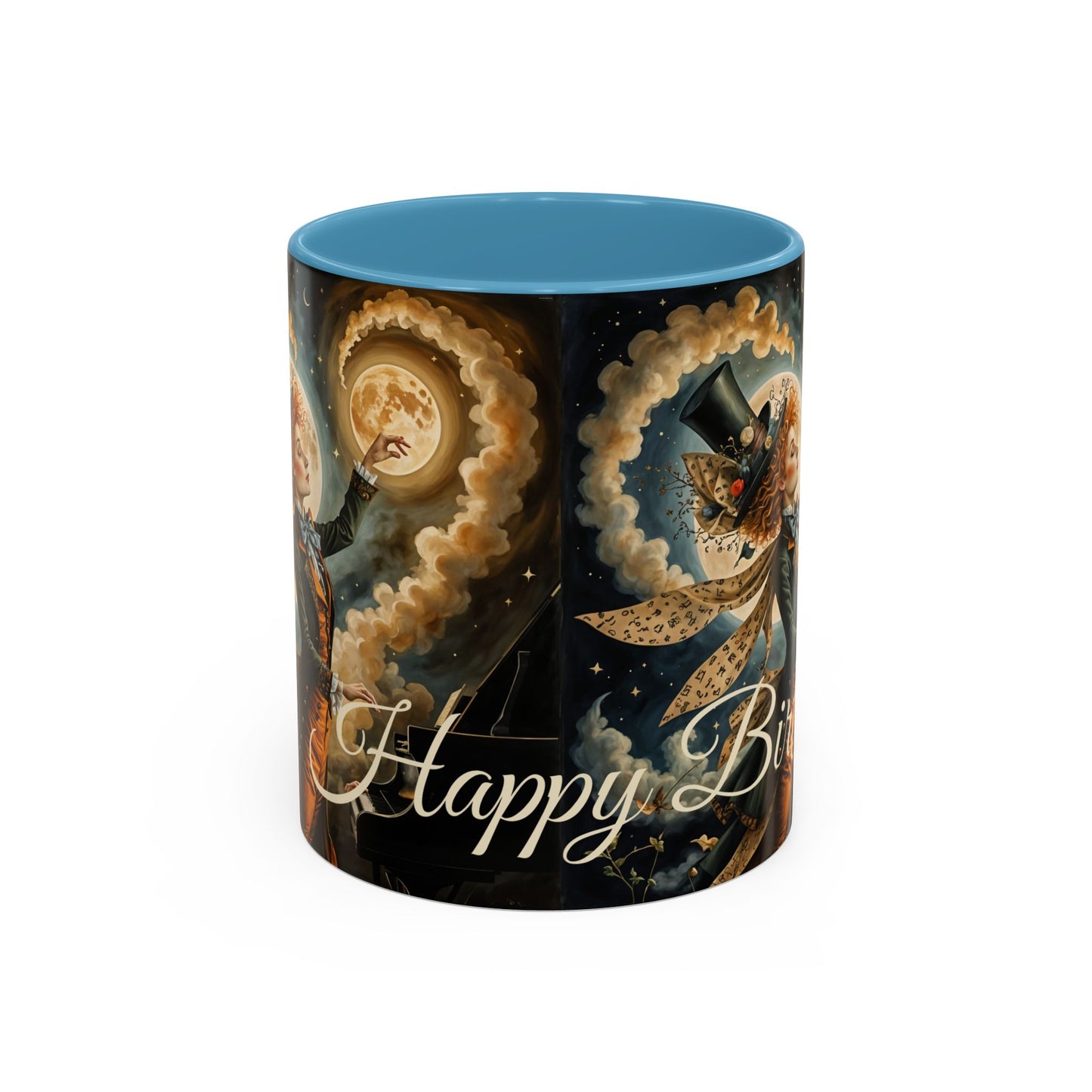 Coffee Mug - Whimsical Mad Hatter Happy Birthday Design by Fairyhill Studio