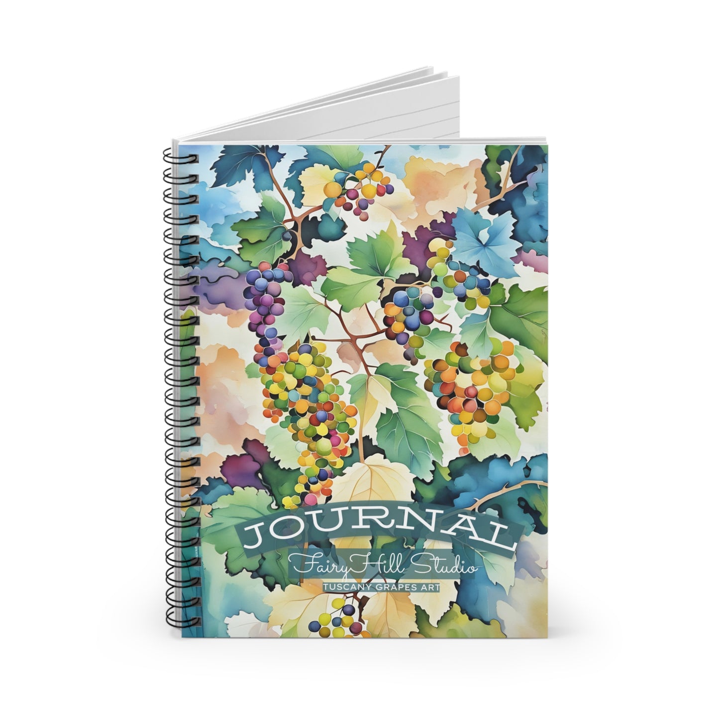 Spiral Notebook - Tuscany Grapes Watercolor Art