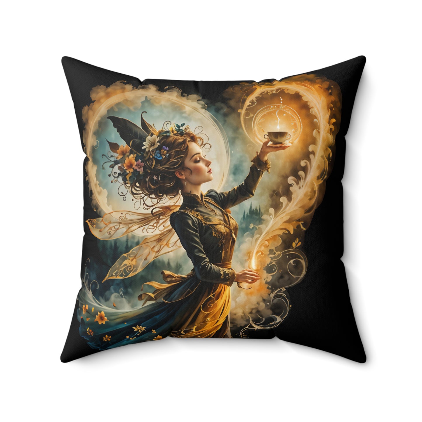 Lovely Magical Fairy Holding a Candle Whimsical Art by Fairyhill Studio