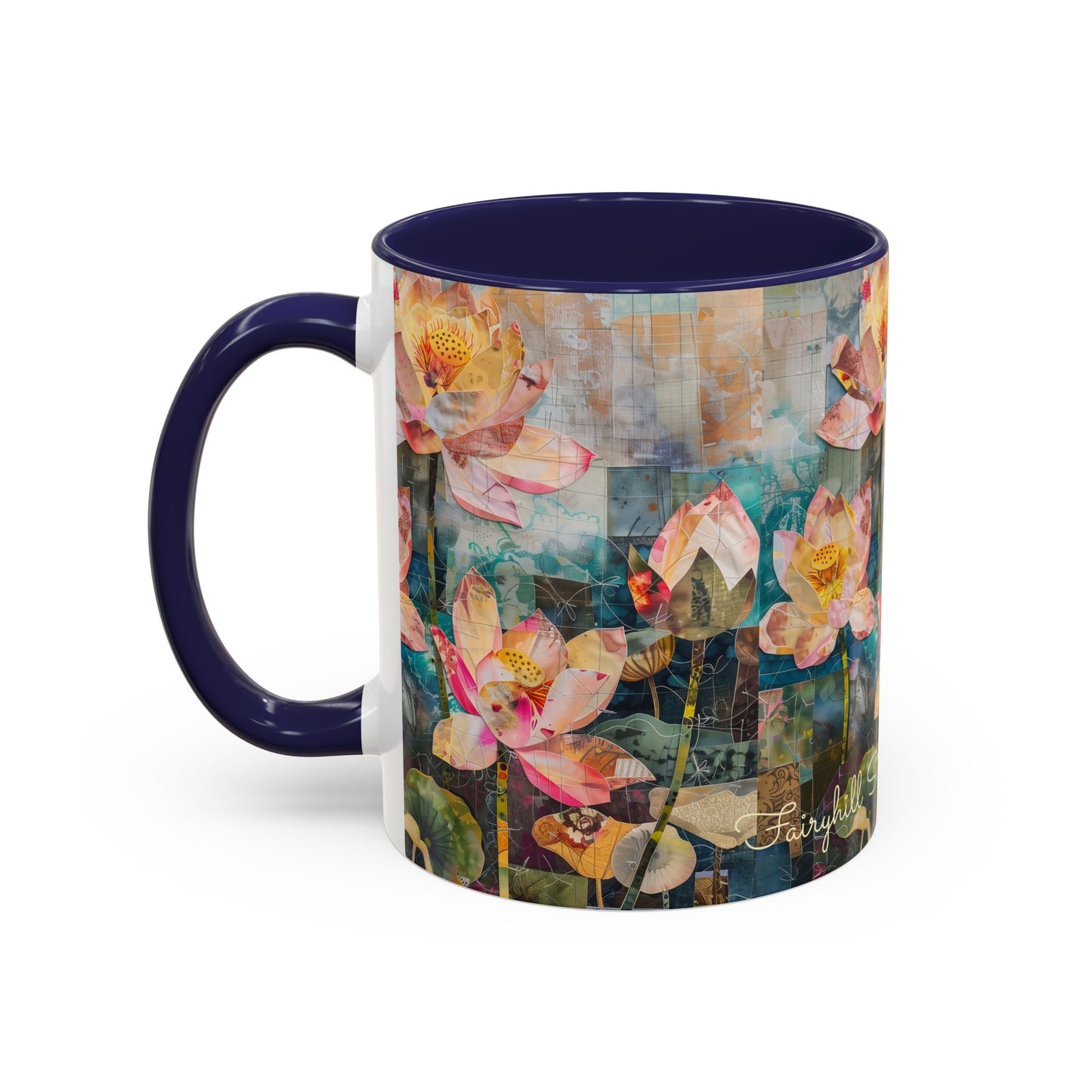 Coffee Mug Monet's pink Water lillies 11oz art by Fairyhill Studio