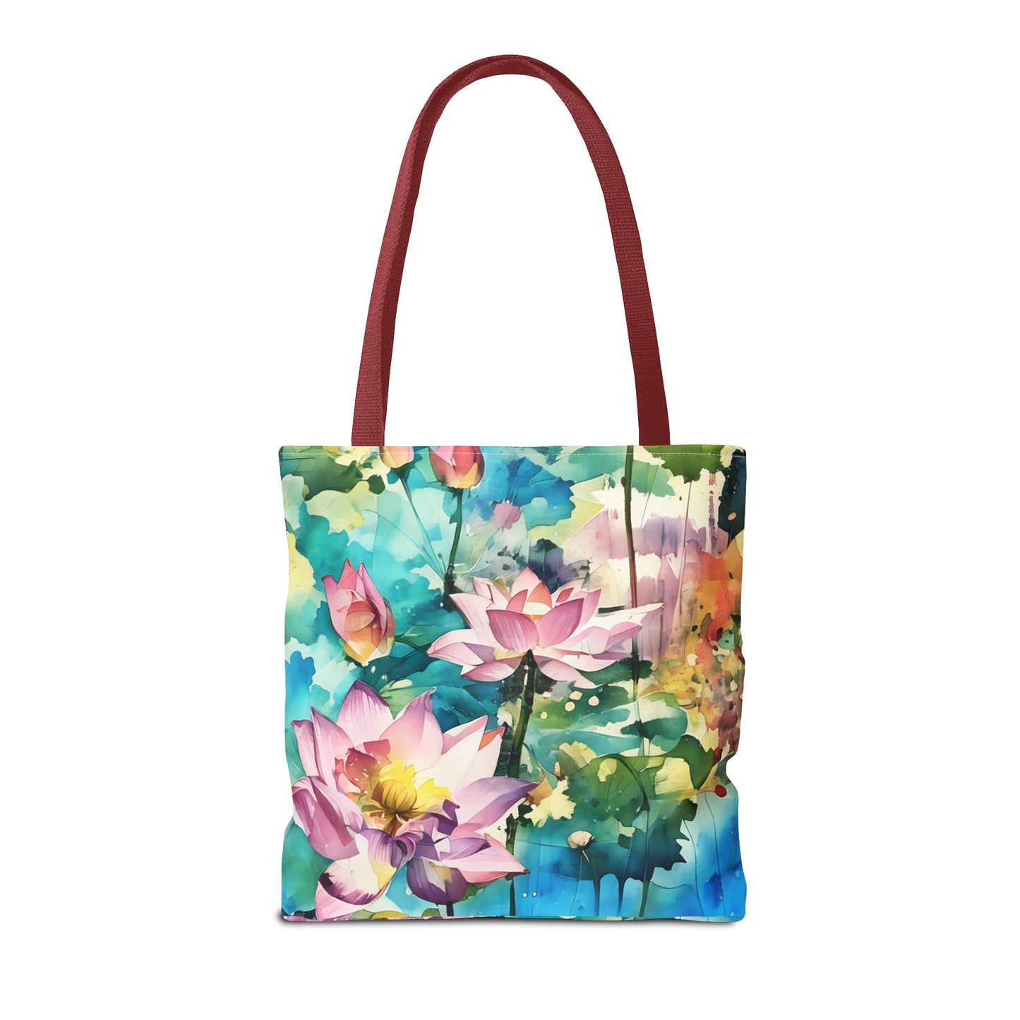 Tote Bag with lotus flower art(AOP)