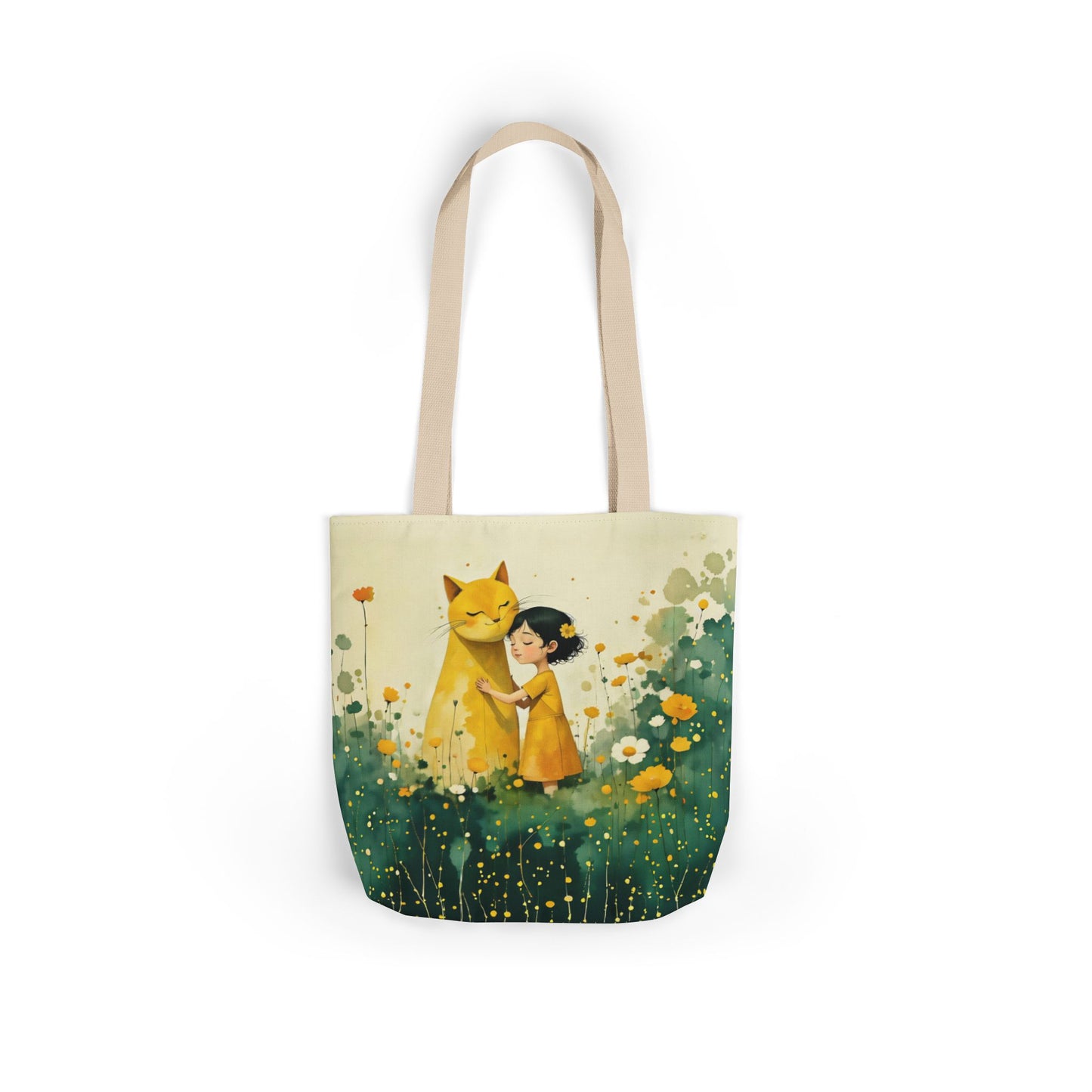 Colorful Cat -Inspired Canvas Tote Bag - Perfect for Beach Days, Eco-Friendly Shopping, and Summer Fun!