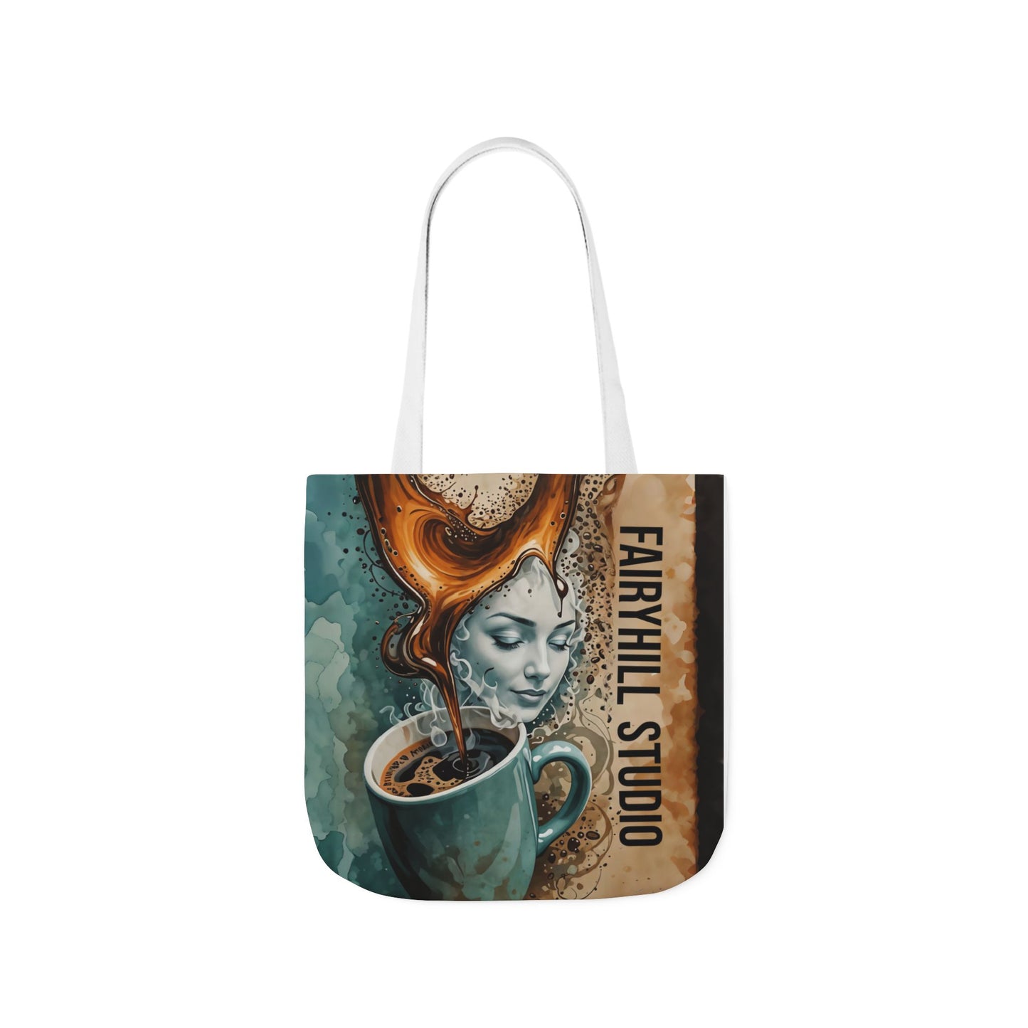 Morning Coffee Fairyhill studio Canvas Tote Bag - Perfect for Beach Days, Eco-Friendly Shopping, and Summer Fun!