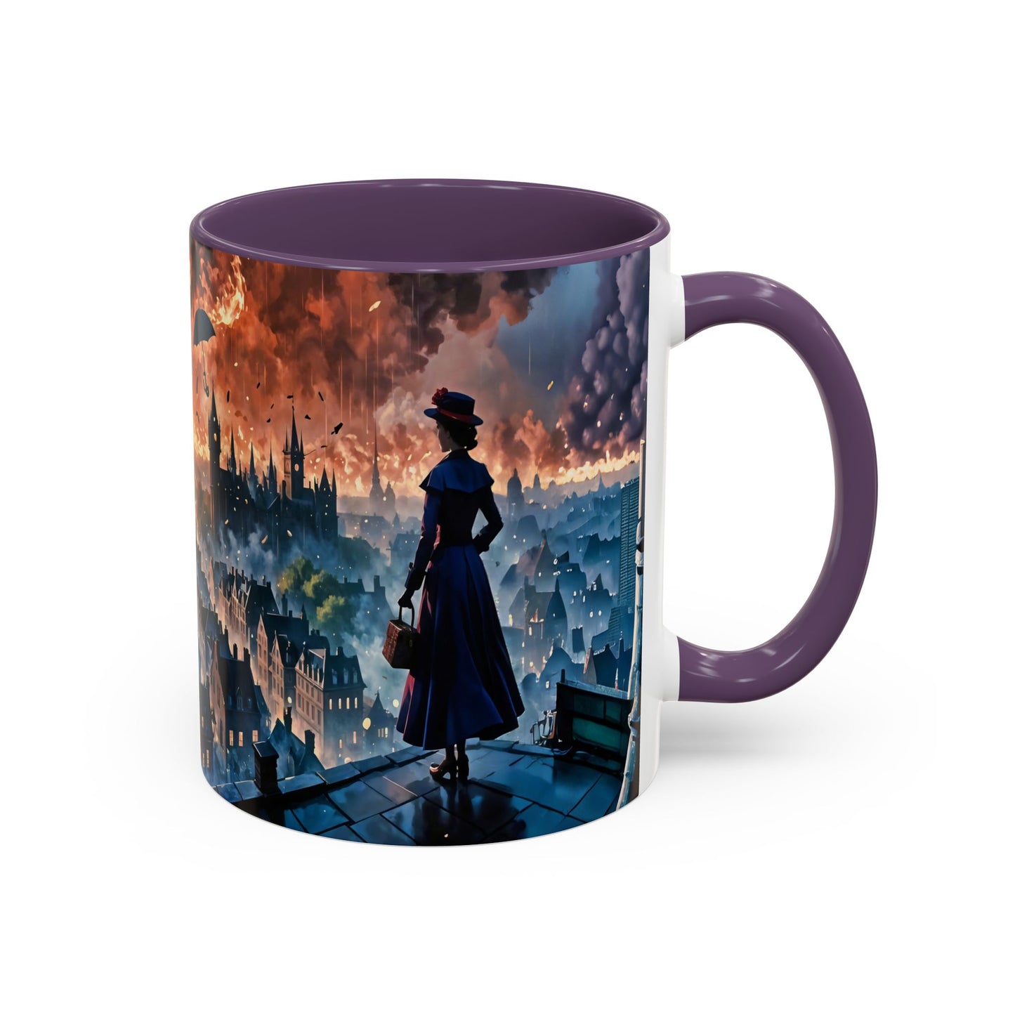 Coffee Mug Marry Poppins Umbrella London City Night Art