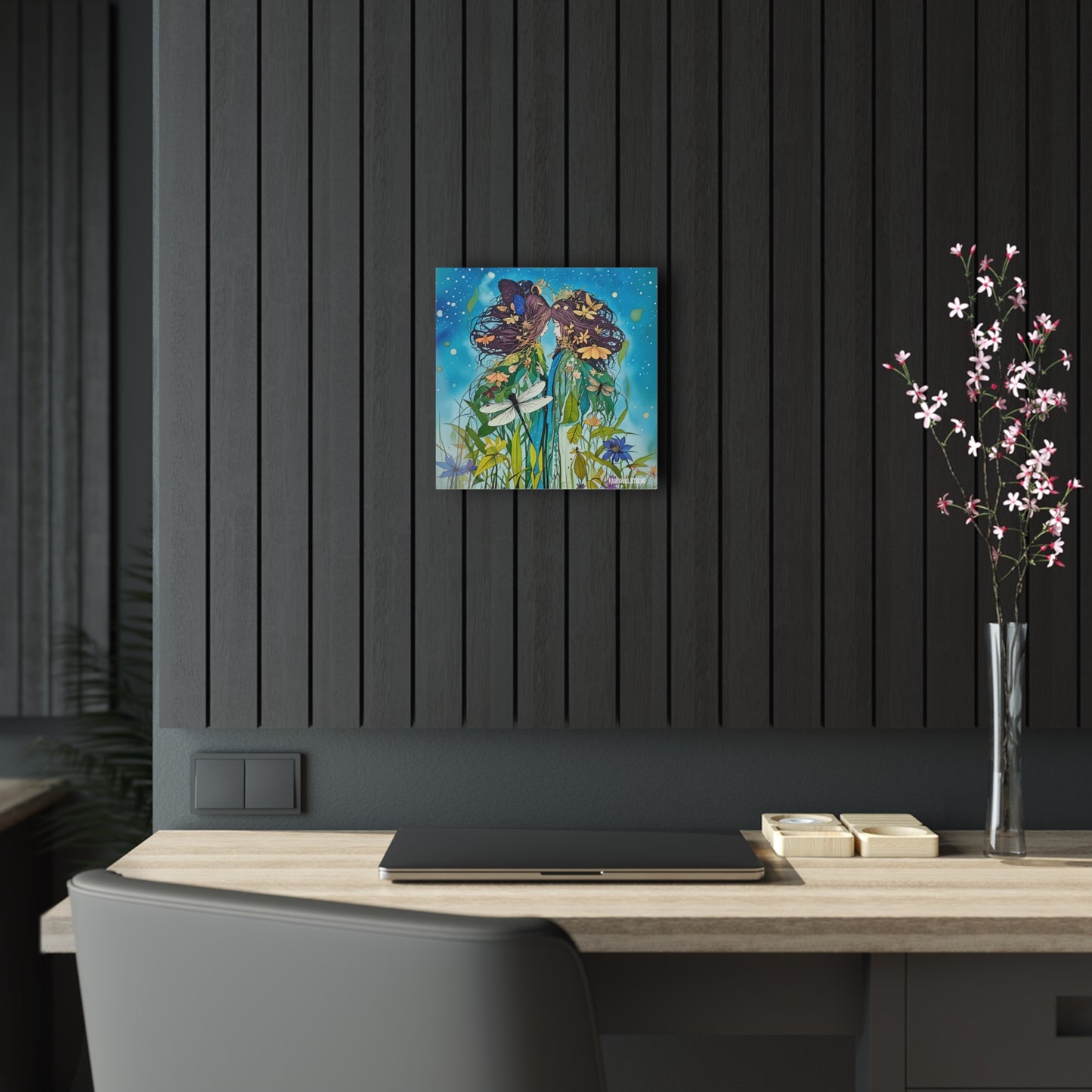 Acrylic Prints | Good Friendship Inspirational Art featuring two sisters or covered in flowers