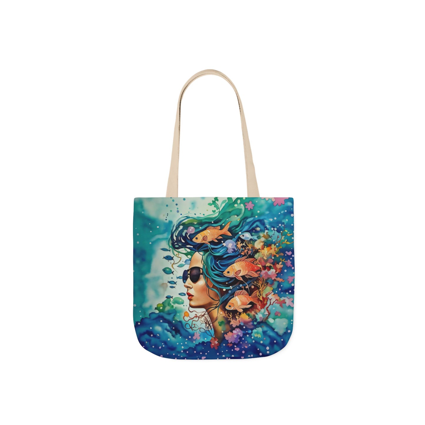 Colorful Ocean-Inspired Canvas Tote Bag - Perfect for Beach Days, Eco-Friendly Shopping, and Summer Fun!