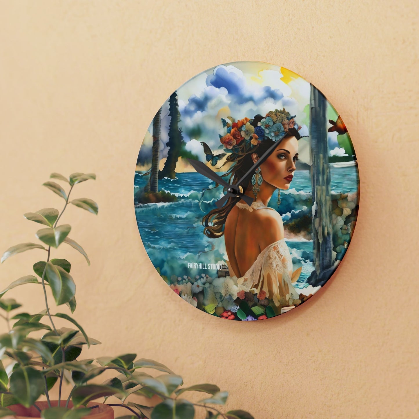 Wall Clock - Beauty in Tropical Paradise Acrylic Wall Clock