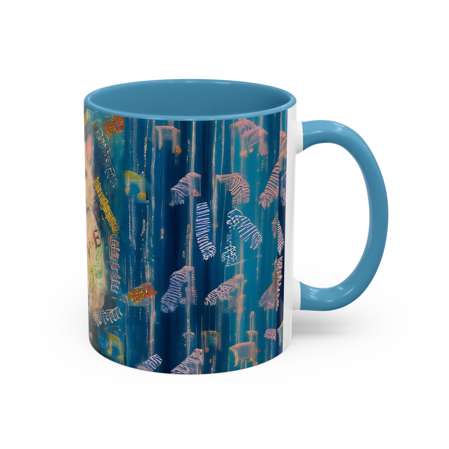 Mug - Lovely White Cat Love Art Accent Coffee Mug (11, 15oz)