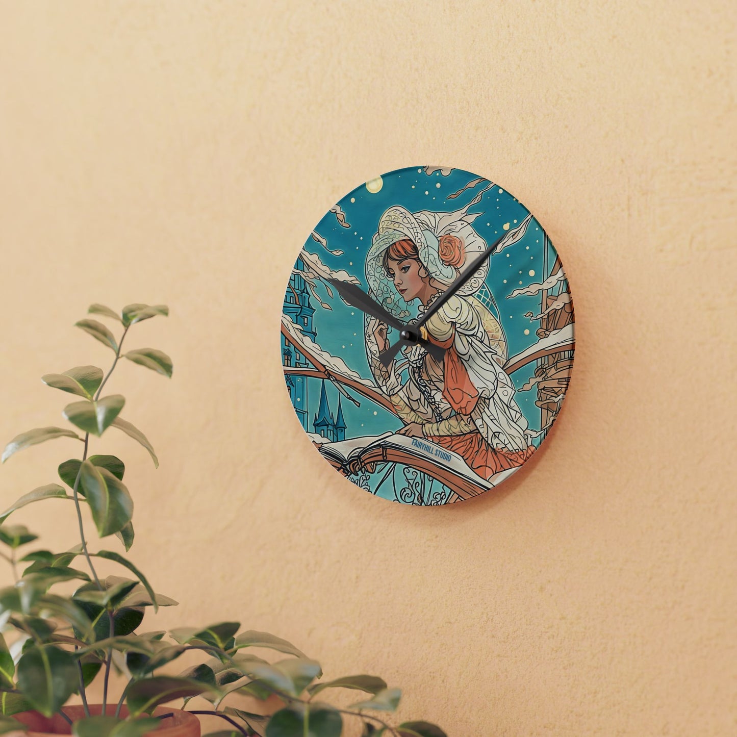 Acrylic Wall Clock - Snow Princess