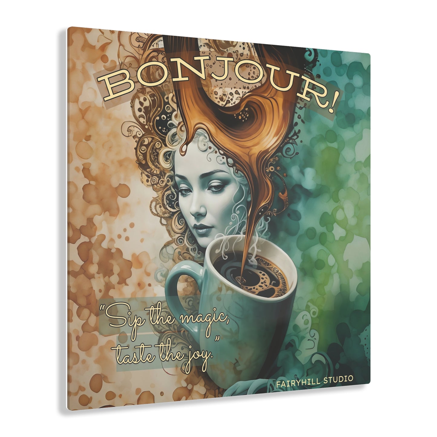 Acrylic Print Coffee Lover  Art Bonjour Coffee Time