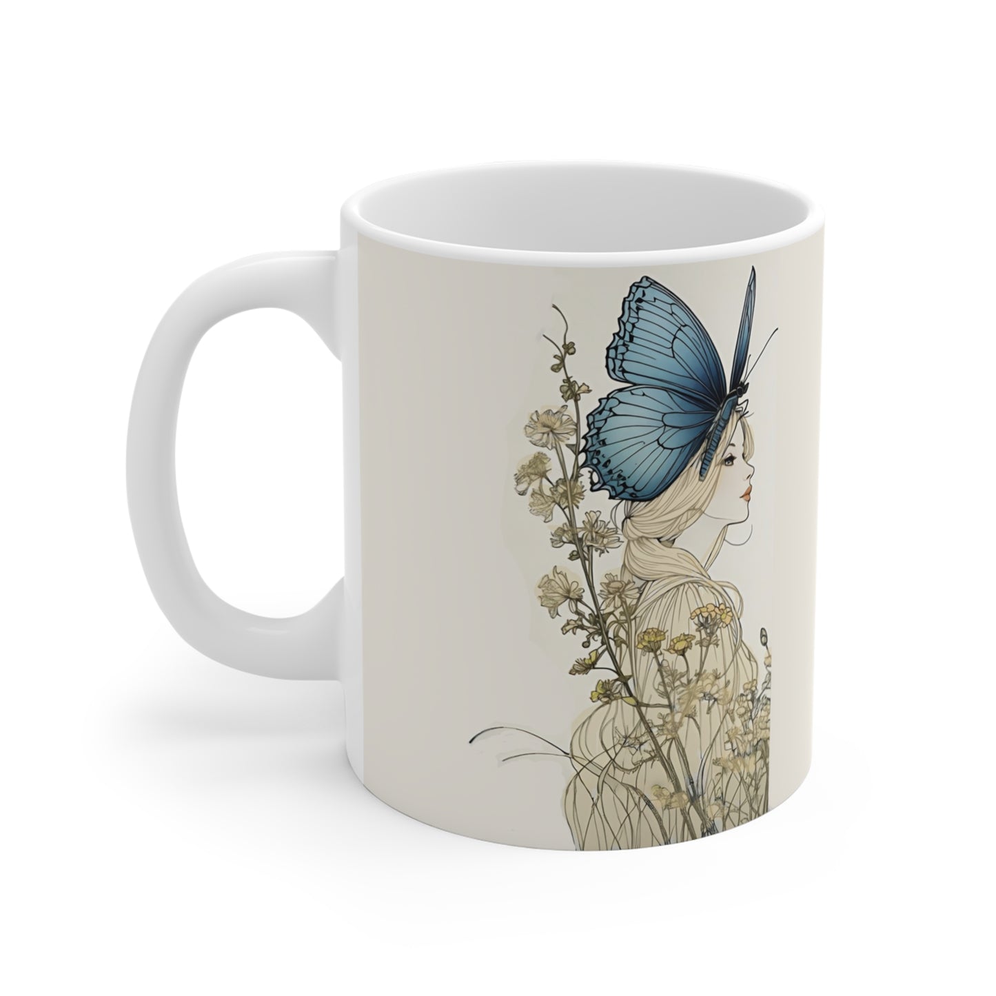 Elegant Floral Art Mug - 11oz Coffee Cup for Coffee Art Lovers