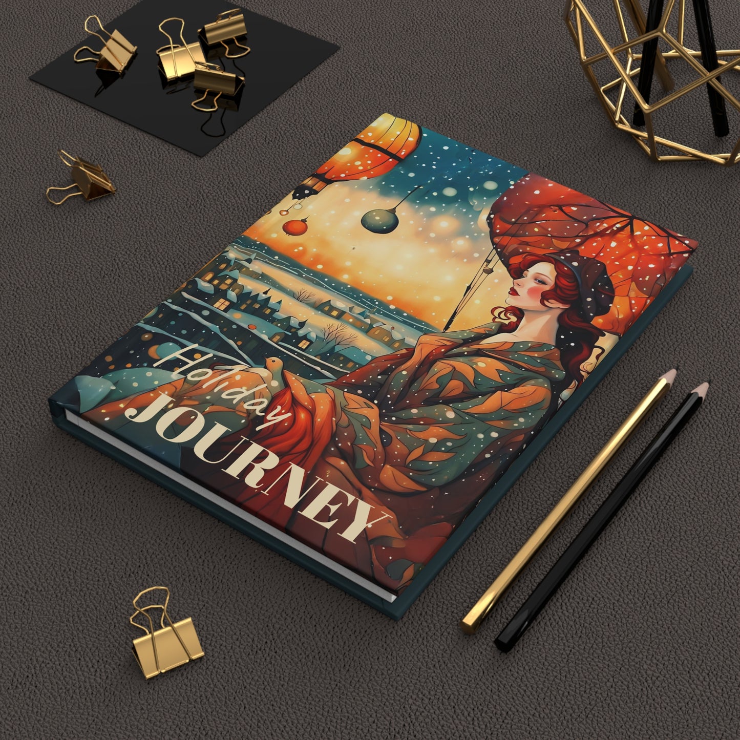 Snowing hard cover Journal hard Cover ,Notebook gift art Matte