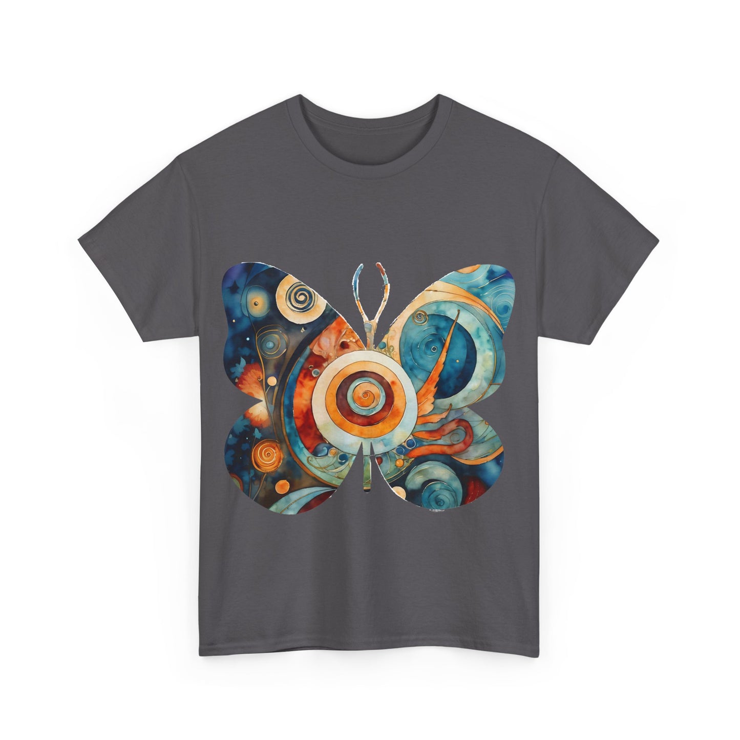 Colorful Abstract Butterfly Swirl Tee - Unisex Heavy Cotton