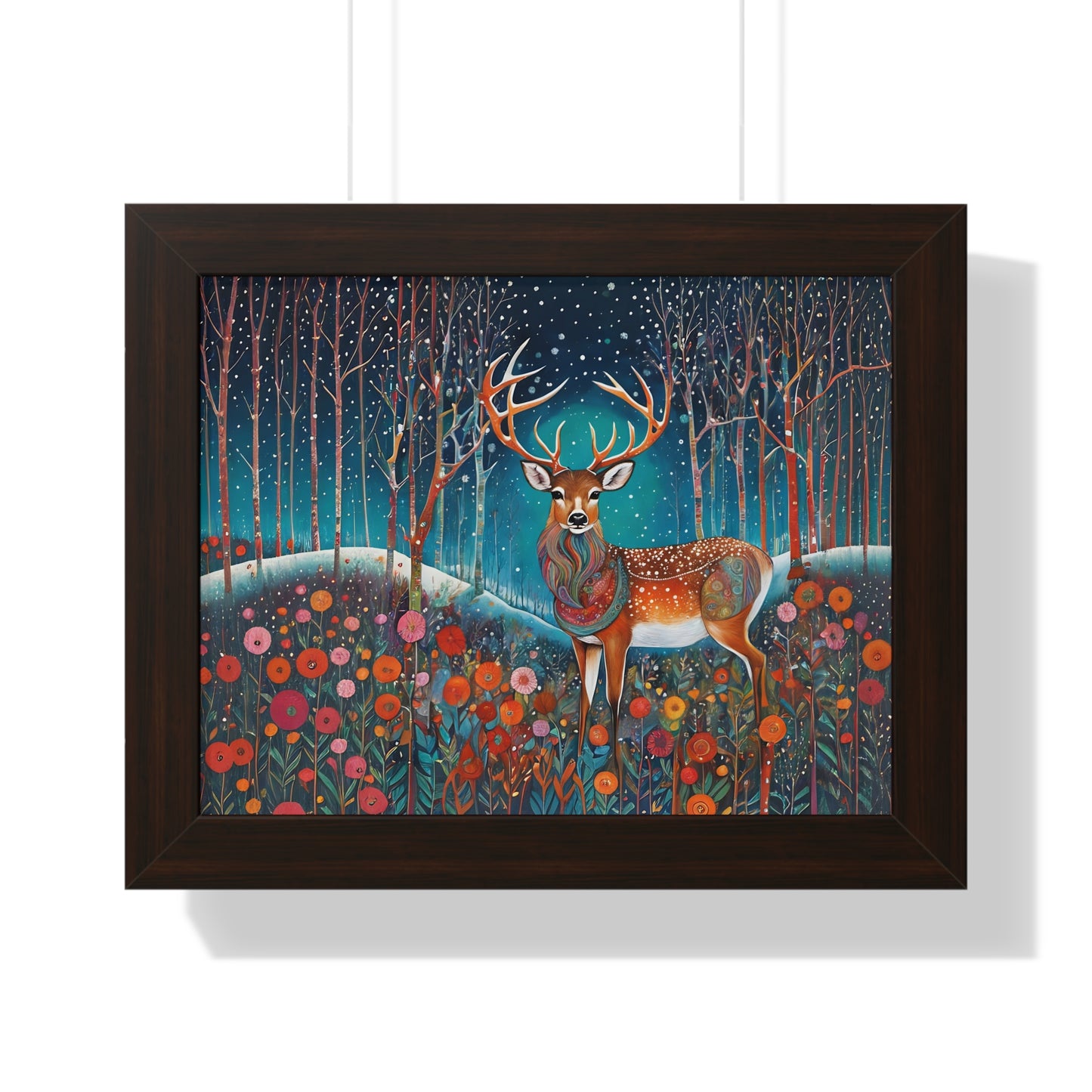 Framed Horizontal Magestic Deer Poster Spiritual Rumi art Quote art by Fairyhill Studio