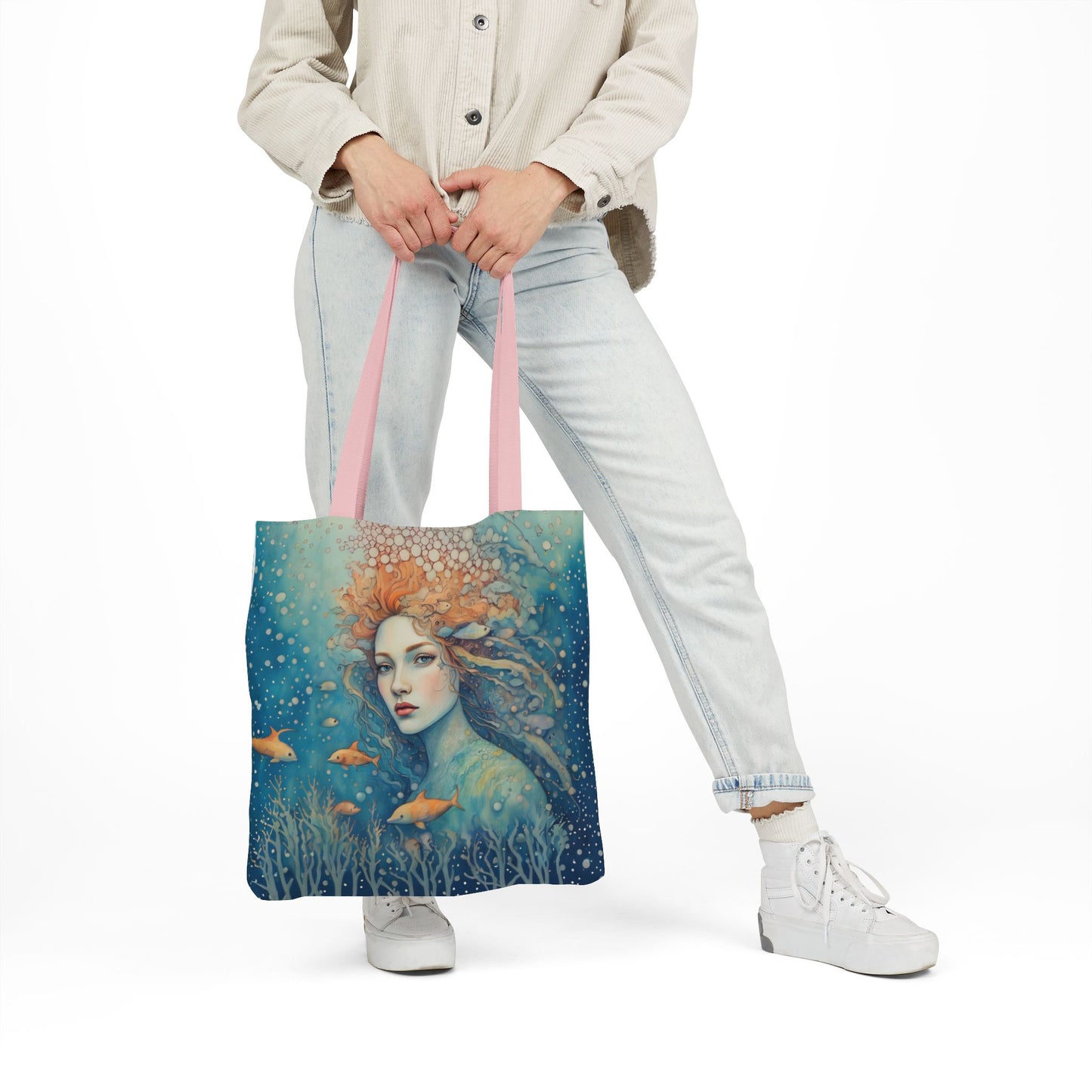 Colorful Ocean/fish-Inspired Canvas Tote Bag - Perfect for Beach Days, Eco-Friendly Shopping, and Summer Fun!