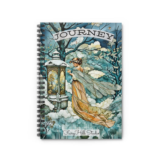 Spiral Notebook - Winter Angel Fairy Lantern Ruled Line