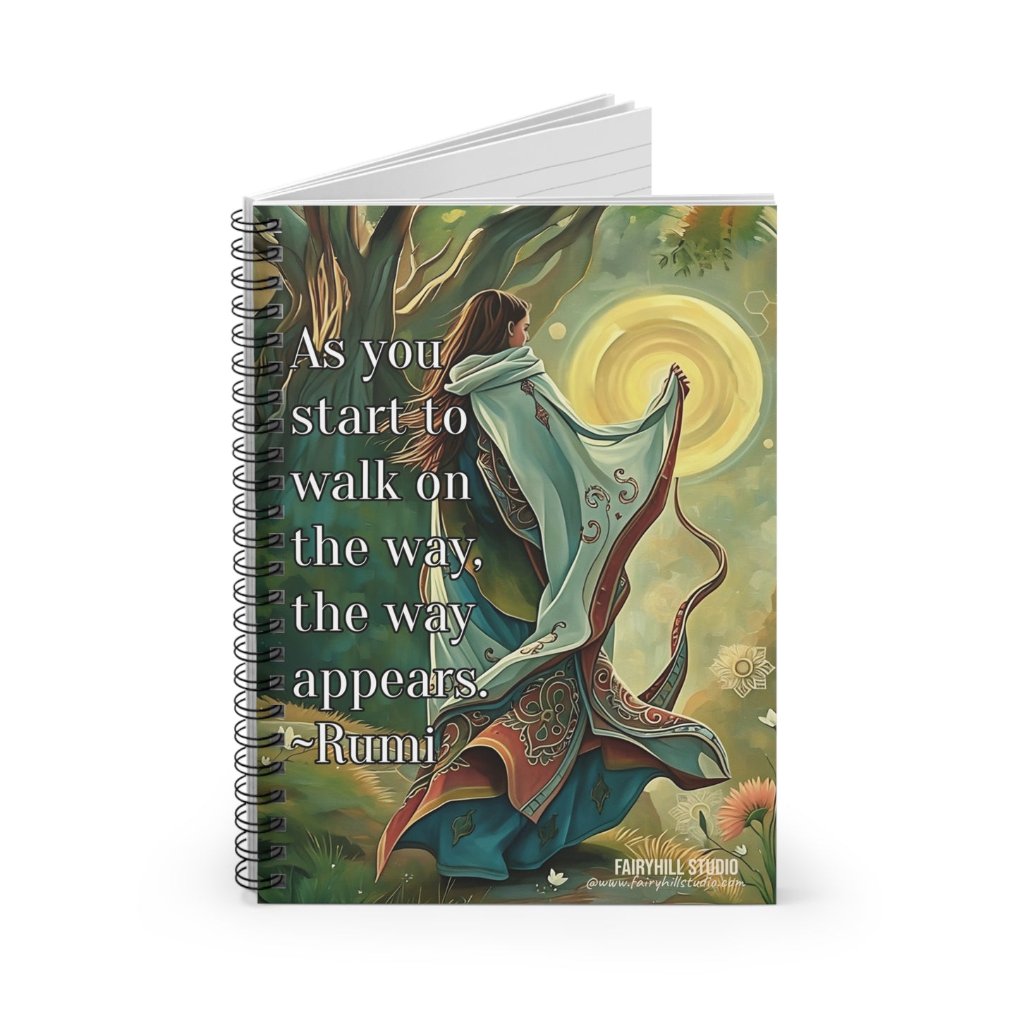 Personalized Ruled Line Journal with Rumi Quote