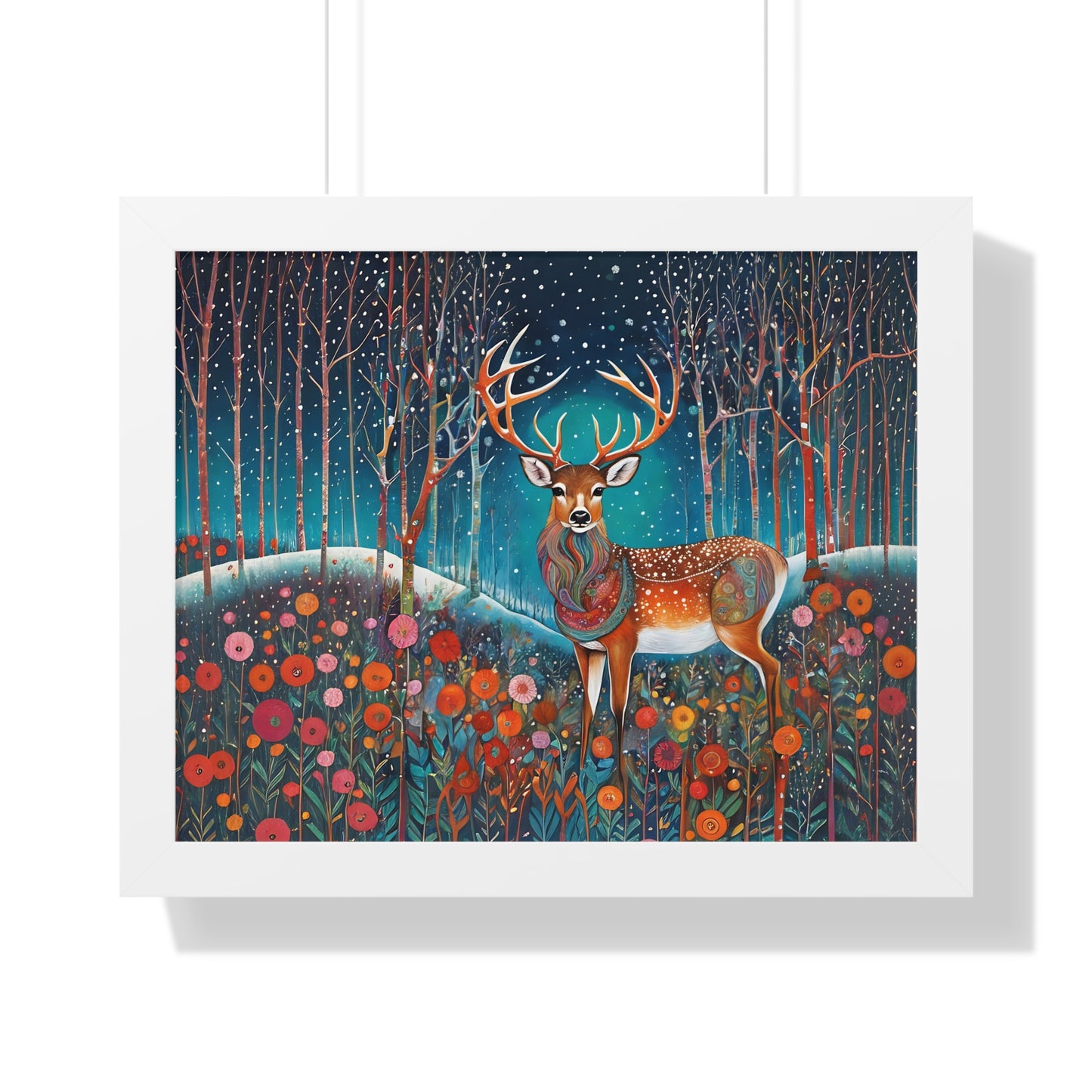 Framed Horizontal Magestic Deer  Poster Spiritual Rumi art Quote art by Fairyhill Studio