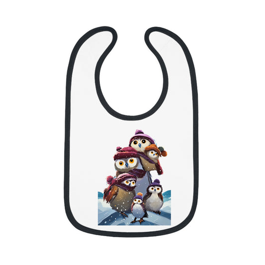 Bib - Penguin Family in Winter Snow Holiday Art