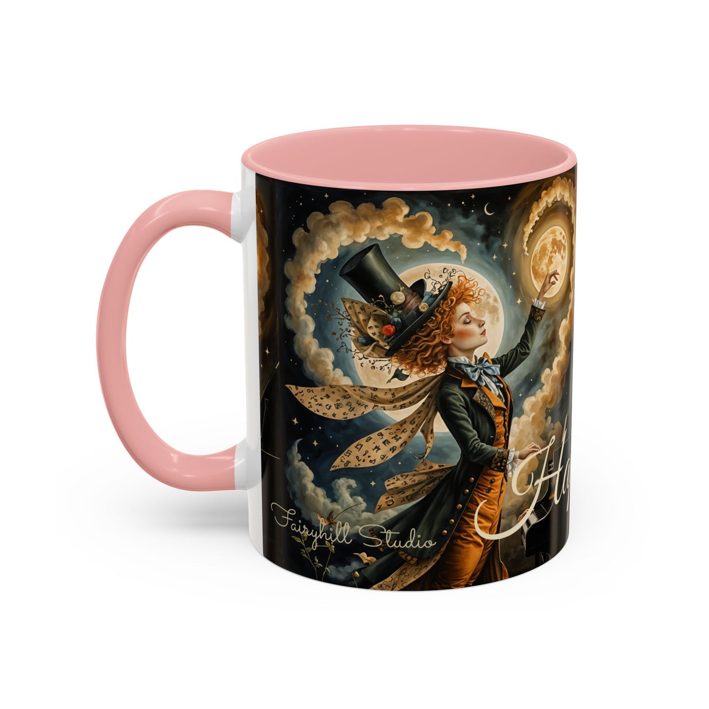 Coffee Mug - Whimsical Mad Hatter Happy Birthday Design by Fairyhill Studio