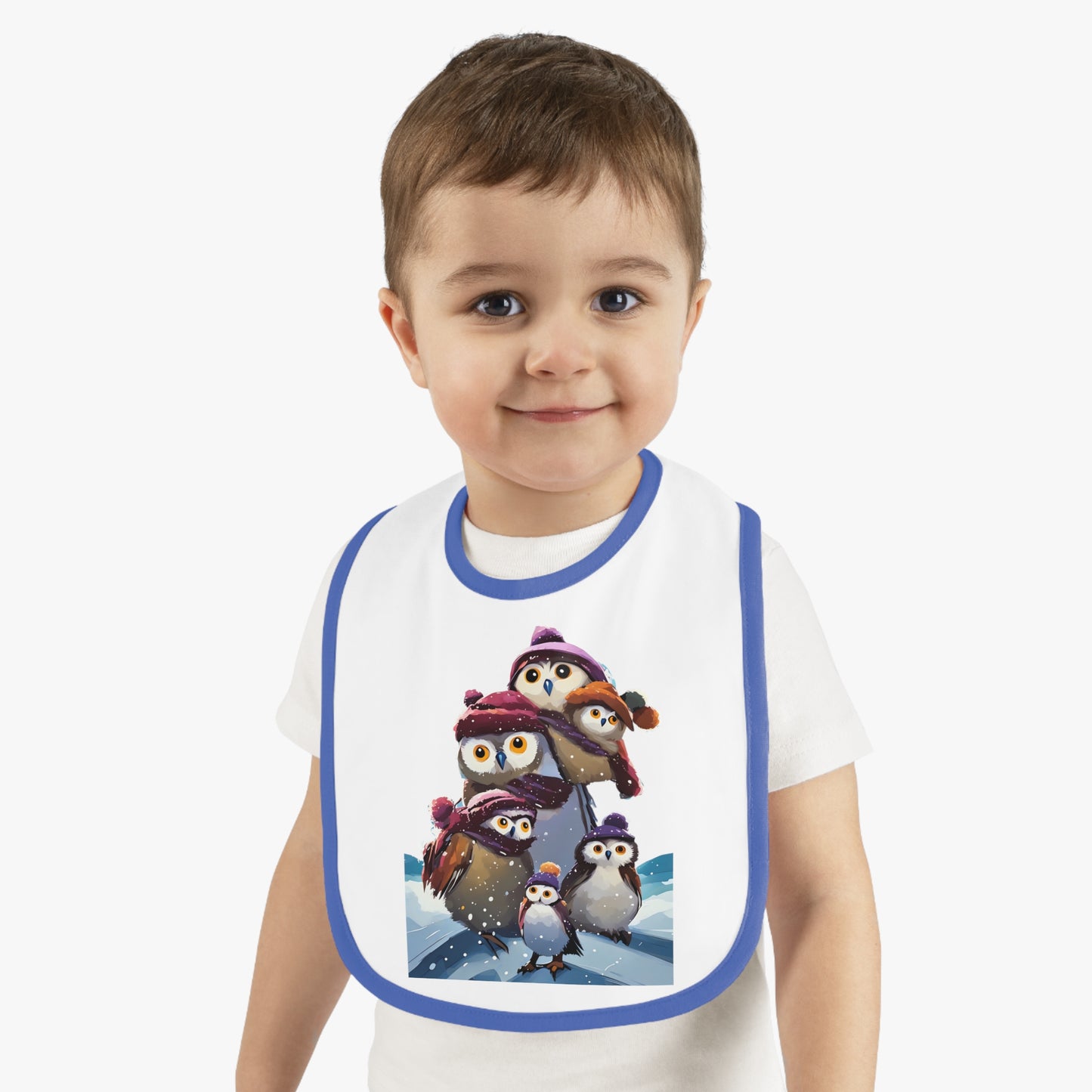 Bib - Penguin Family in Winter Snow Holiday Art