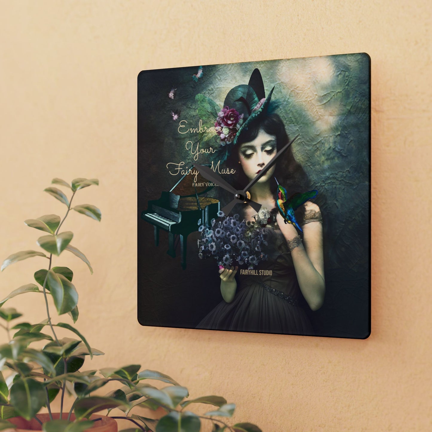 Wall Clock - Embrace your Fairy Muse Art Design