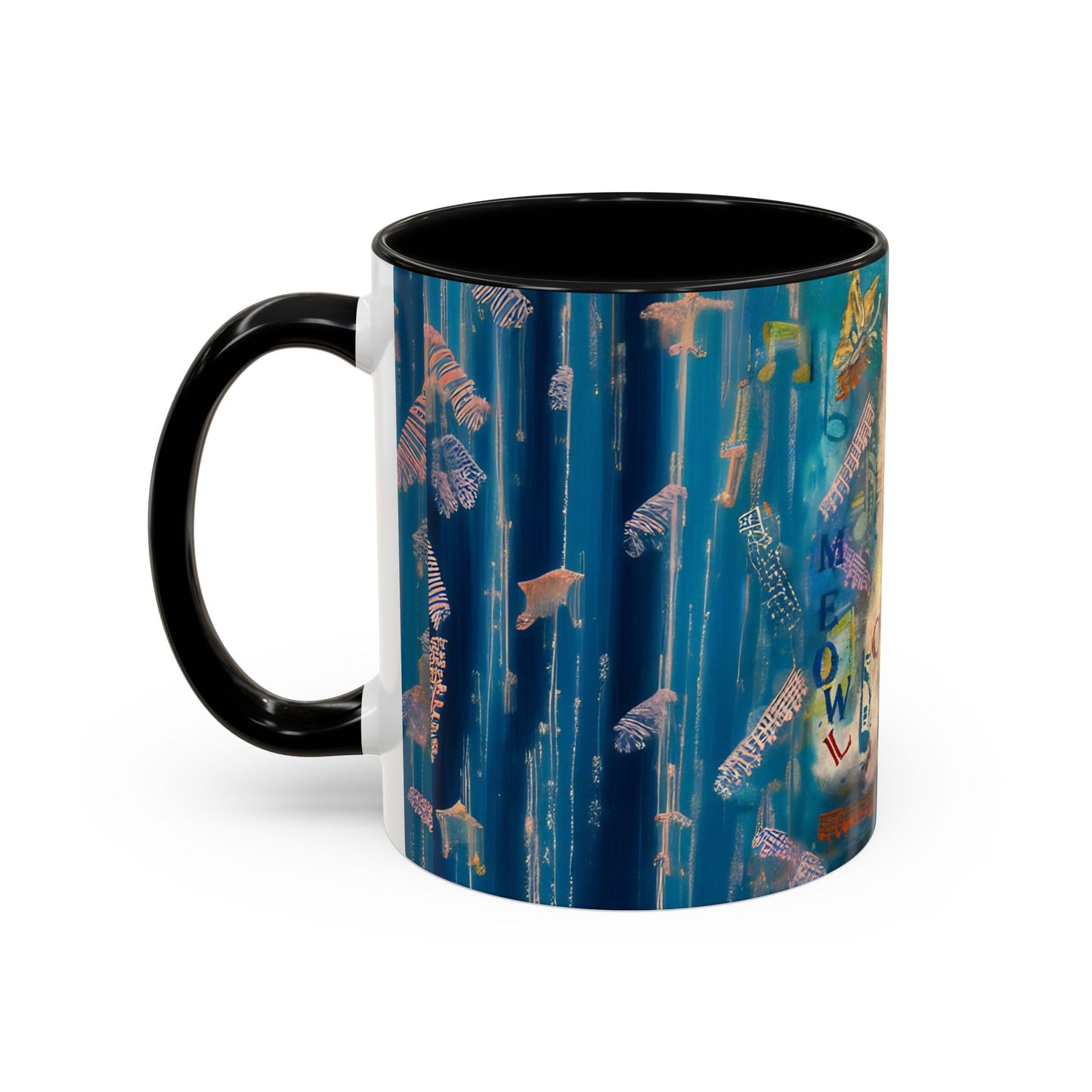 Mug White Cat Love Art