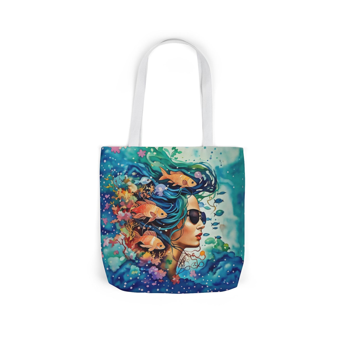 Colorful Ocean-Inspired Canvas Tote Bag - Perfect for Beach Days, Eco-Friendly Shopping, and Summer Fun!